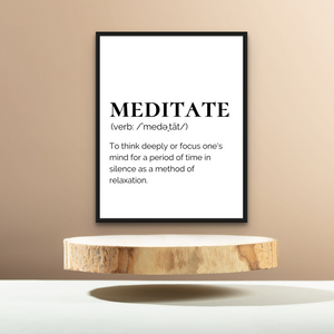 Meditate- text.