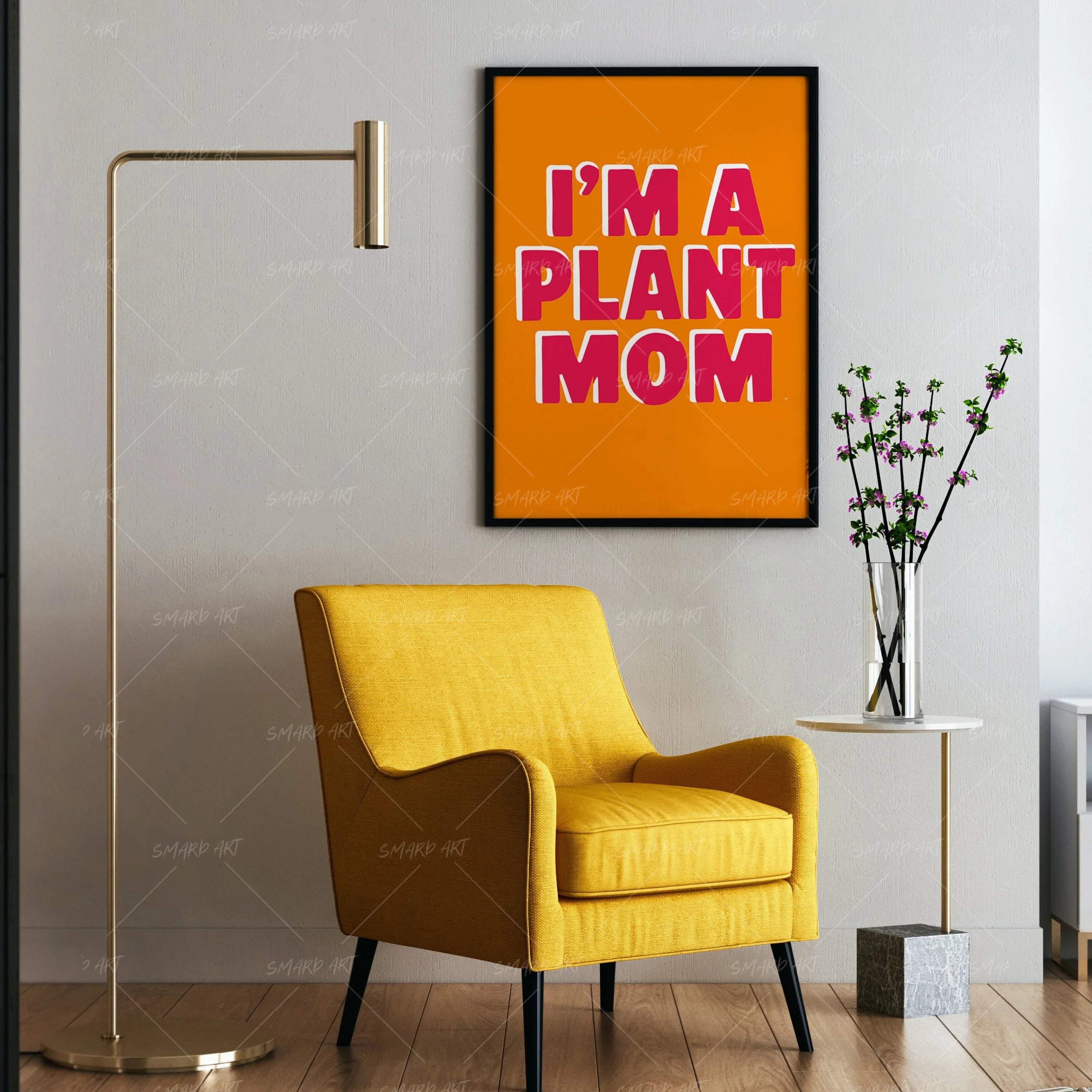Plant Mom-wall art print featuring decorative artistic design suitable for living rooms, offices, and schools by SmardArt. Elevate your space with Black wall art that speaks to culture, identity, and creativity. At Smard, we celebrate artistry made with melanin, bringing powerful and inspiring designs to life.