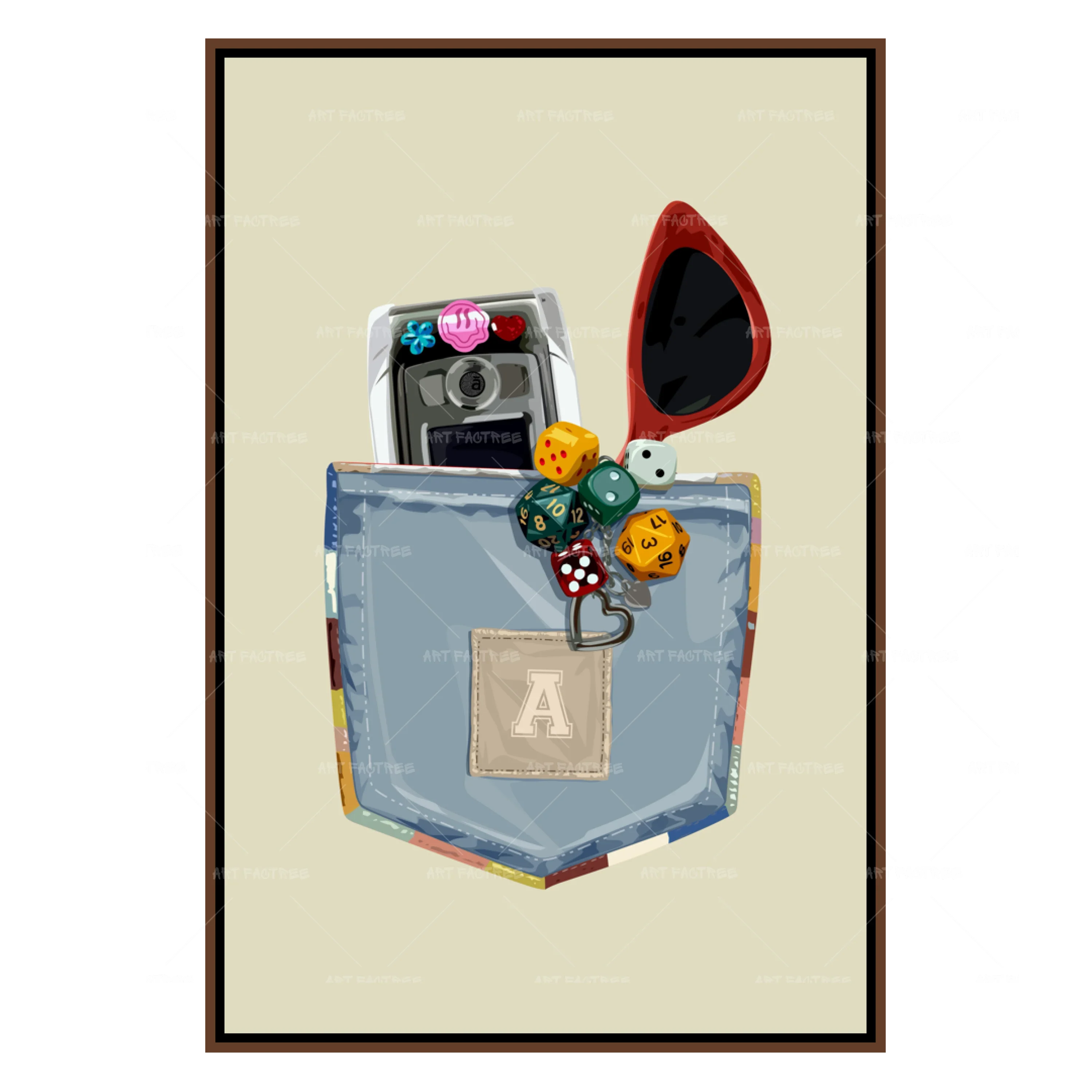 Pocket Set (Smard X Anaya)-wall art print featuring decorative artistic design suitable for living rooms, offices, and schools by SmardArt. Elevate your space with Black wall art that speaks to culture, identity, and creativity. At Smard, we celebrate artistry made with melanin, bringing powerful and inspiring designs to life.