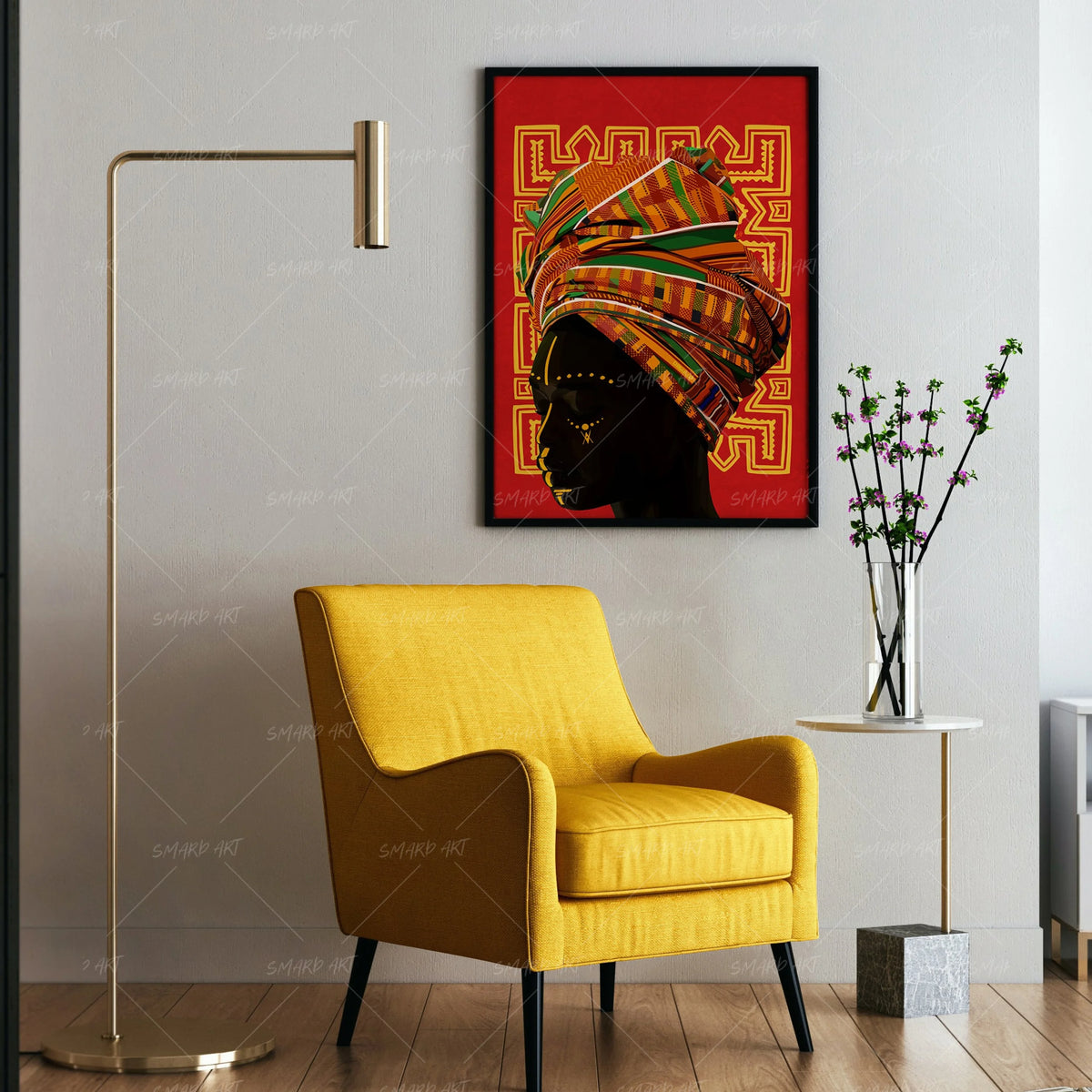 Pañuelo-wall art print featuring decorative artistic design suitable for living rooms, offices, and schools by SmardArt. Elevate your space with Black wall art that speaks to culture, identity, and creativity. At Smard, we celebrate artistry made with melanin, bringing powerful and inspiring designs to life.