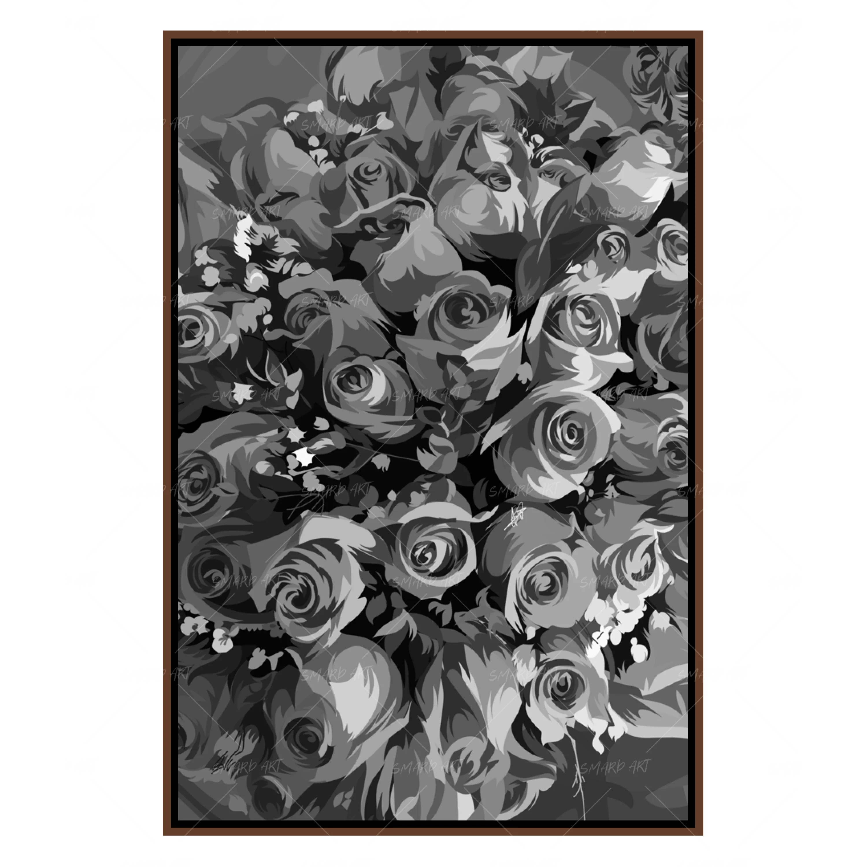 Pink Roses B&W-Smard