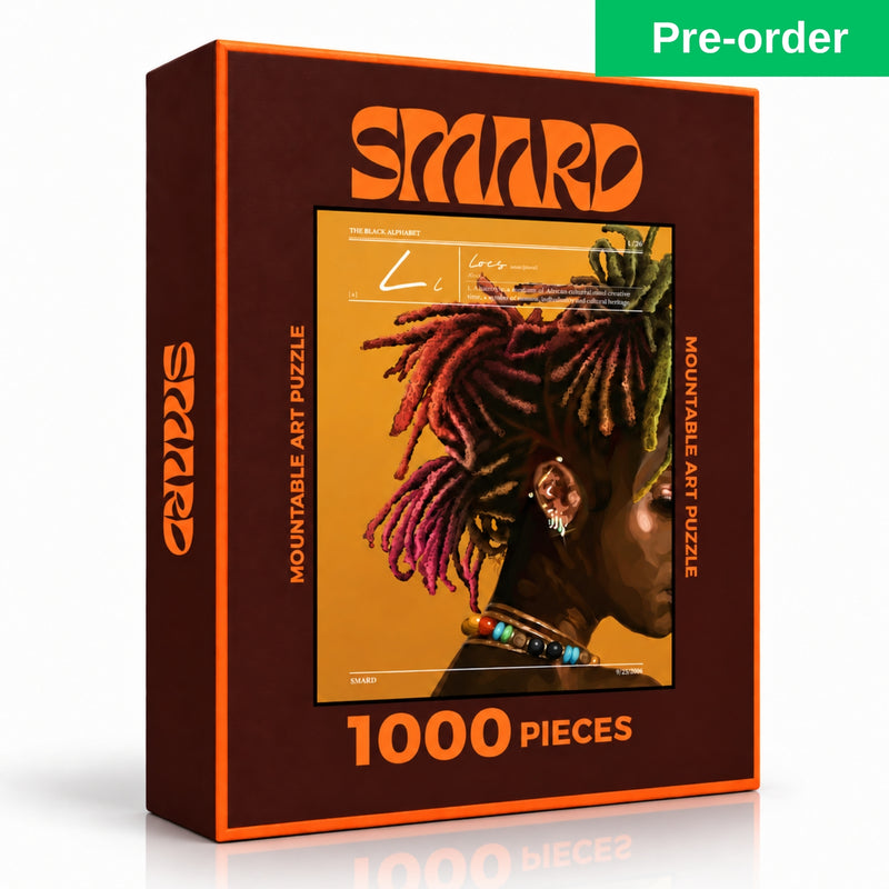 Side Profile Locs Puzzle-wall art print featuring decorative artistic design suitable for living rooms, offices, and schools by SmardArt. Elevate your space with Black wall art that speaks to culture, identity, and creativity. At Smard, we celebrate artistry made with melanin, bringing powerful and inspiring designs to life.
