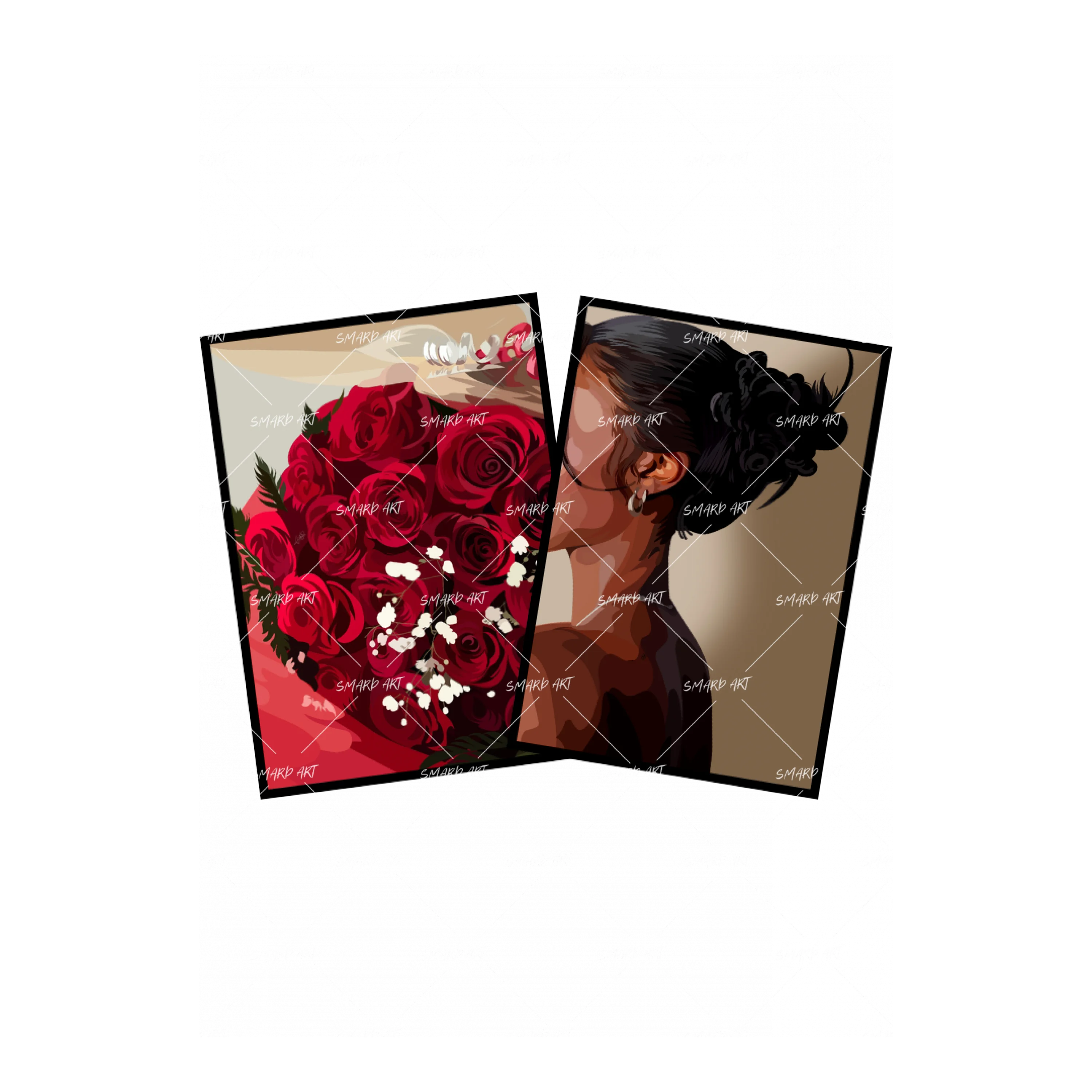 Art Print Bundle : Red Roses + Soft & Simple V