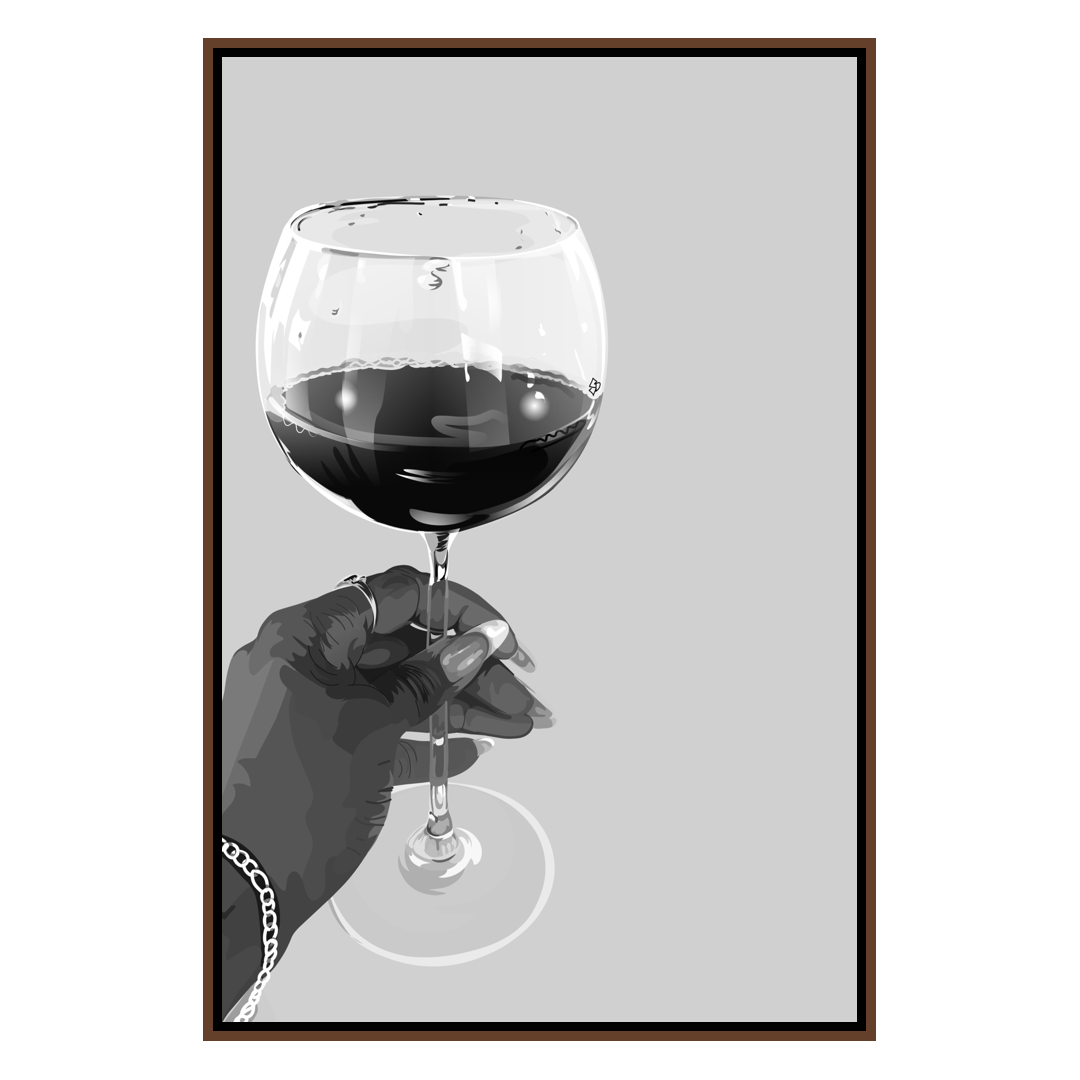 Red Wine (No Background) B&W