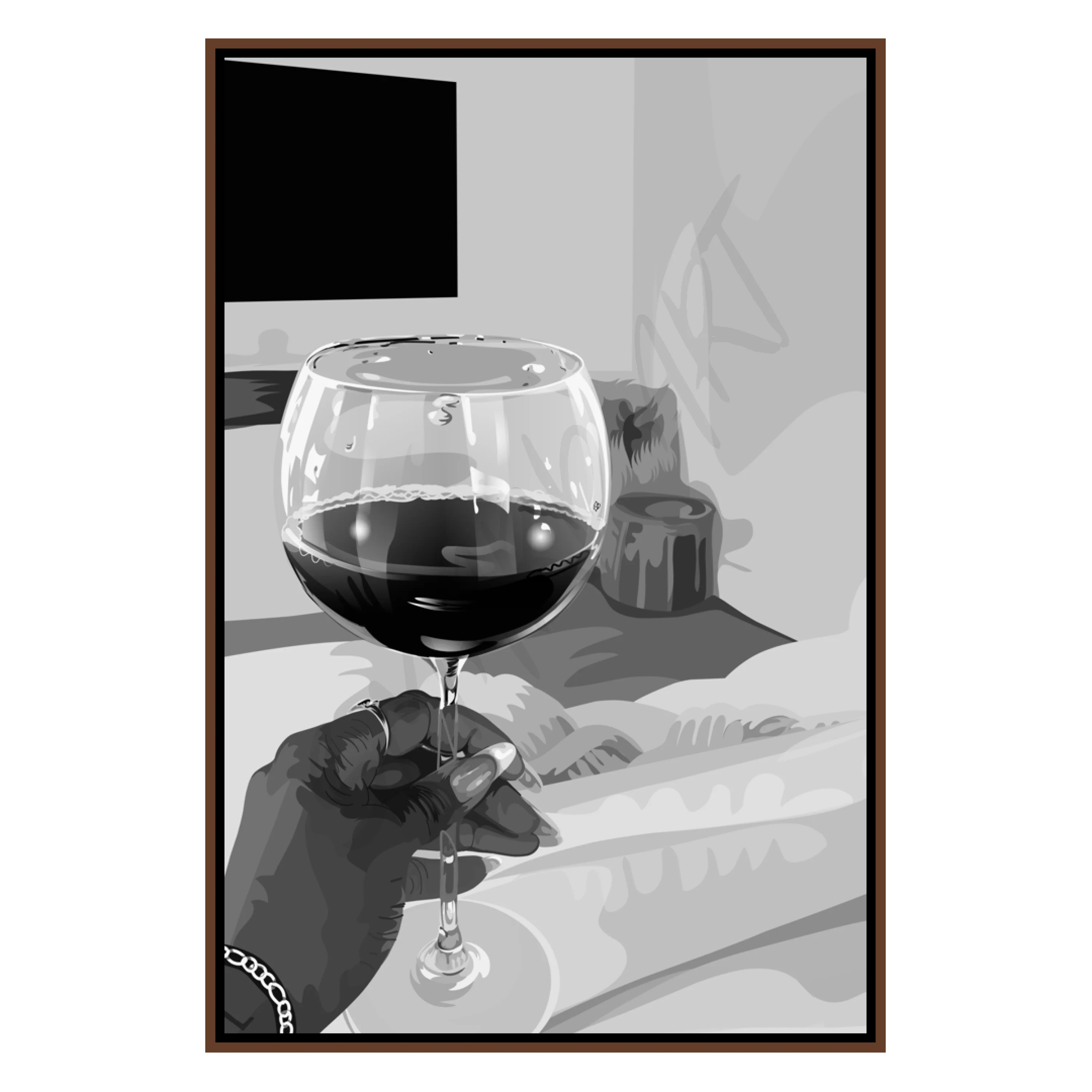 Red Wine (With Background) B&W