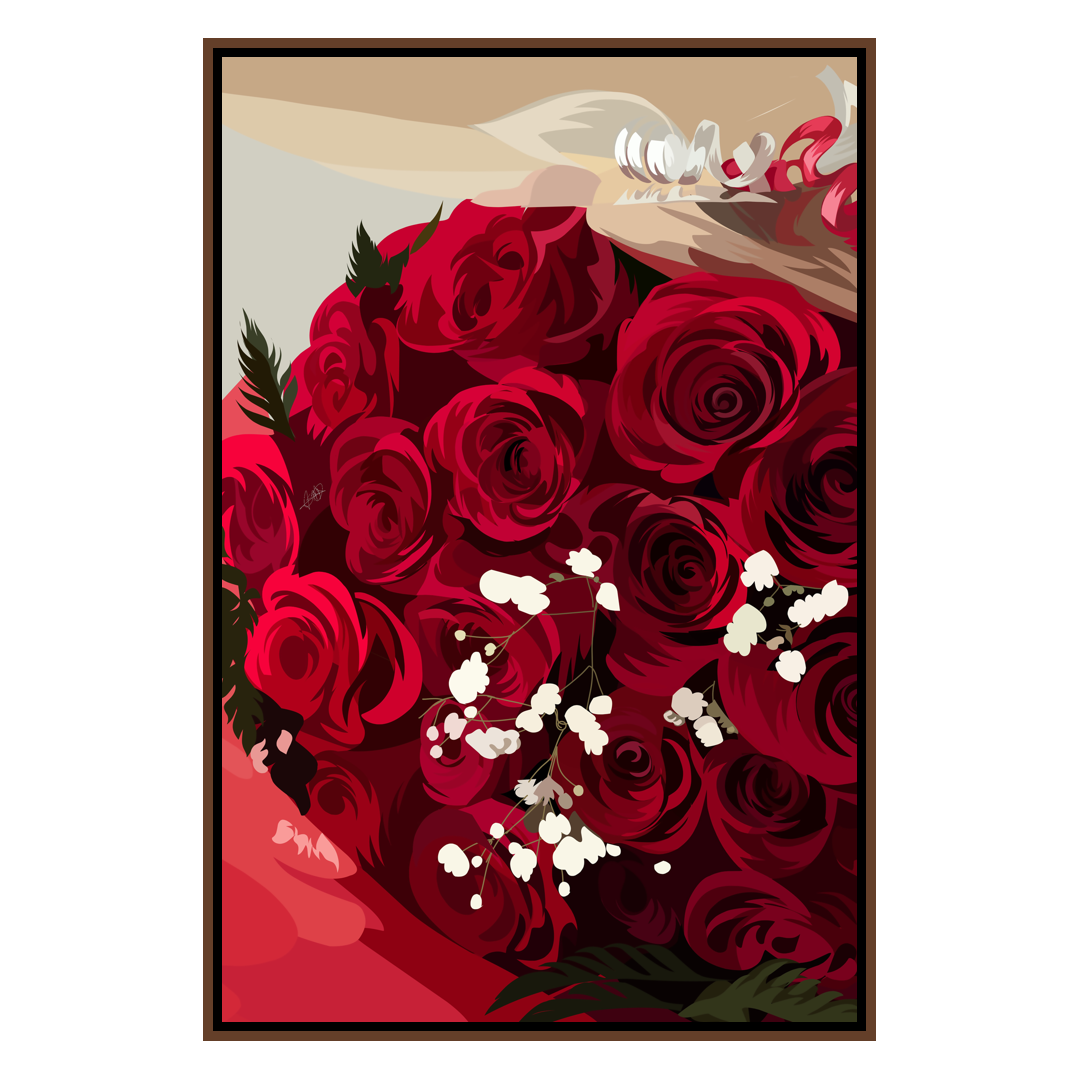 Red Roses Framed Canvas