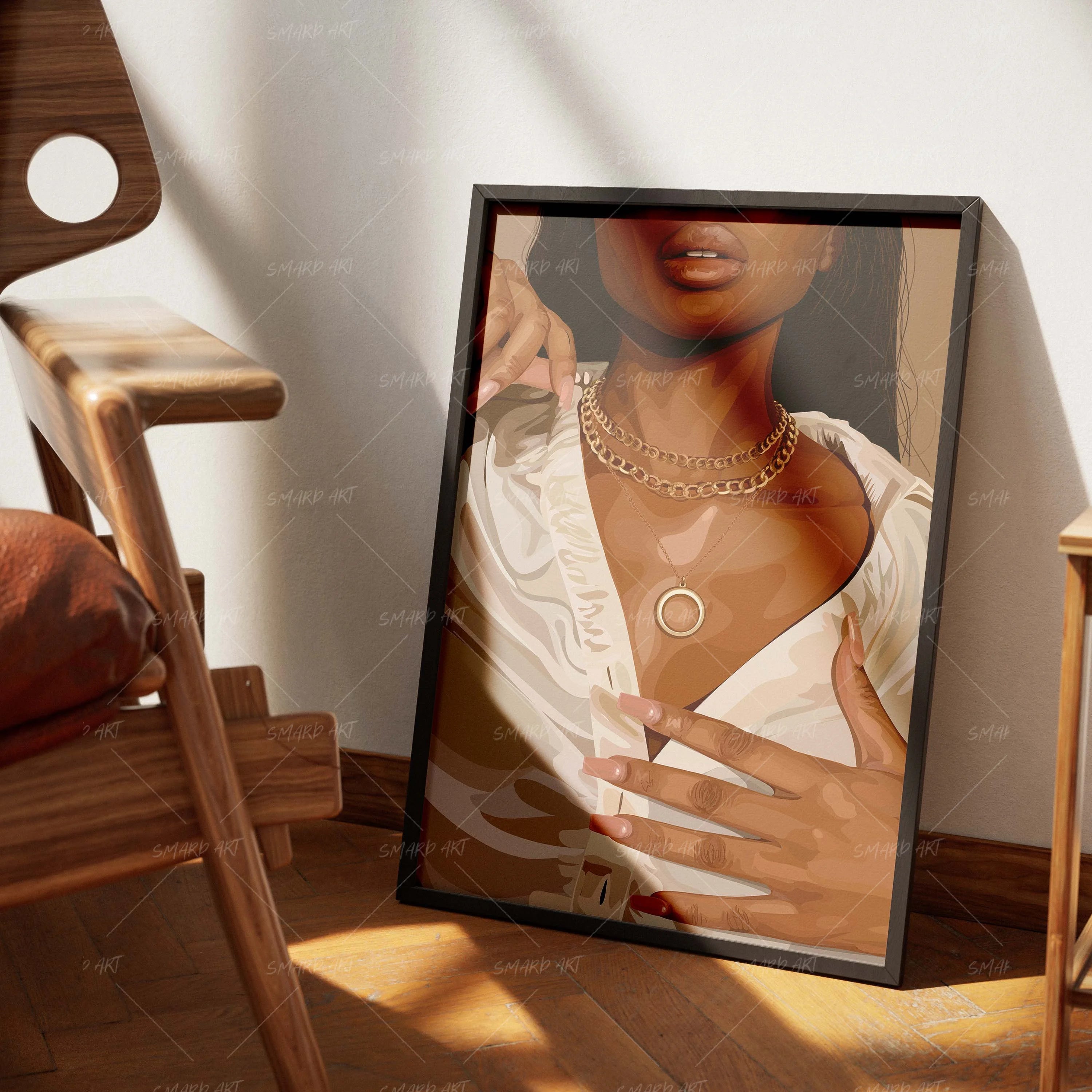Satin Touch-wall art print featuring decorative artistic design suitable for living rooms, offices, and schools by SmardArt. Elevate your space with Black wall art that speaks to culture, identity, and creativity. At Smard, we celebrate artistry made with melanin, bringing powerful and inspiring designs to life.