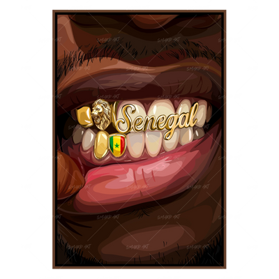 Senegal Grillz-wall art print featuring decorative artistic design suitable for living rooms, offices, and schools by SmardArt. Elevate your space with Black wall art that speaks to culture, identity, and creativity. At Smard, we celebrate artistry made with melanin, bringing powerful and inspiring designs to life.