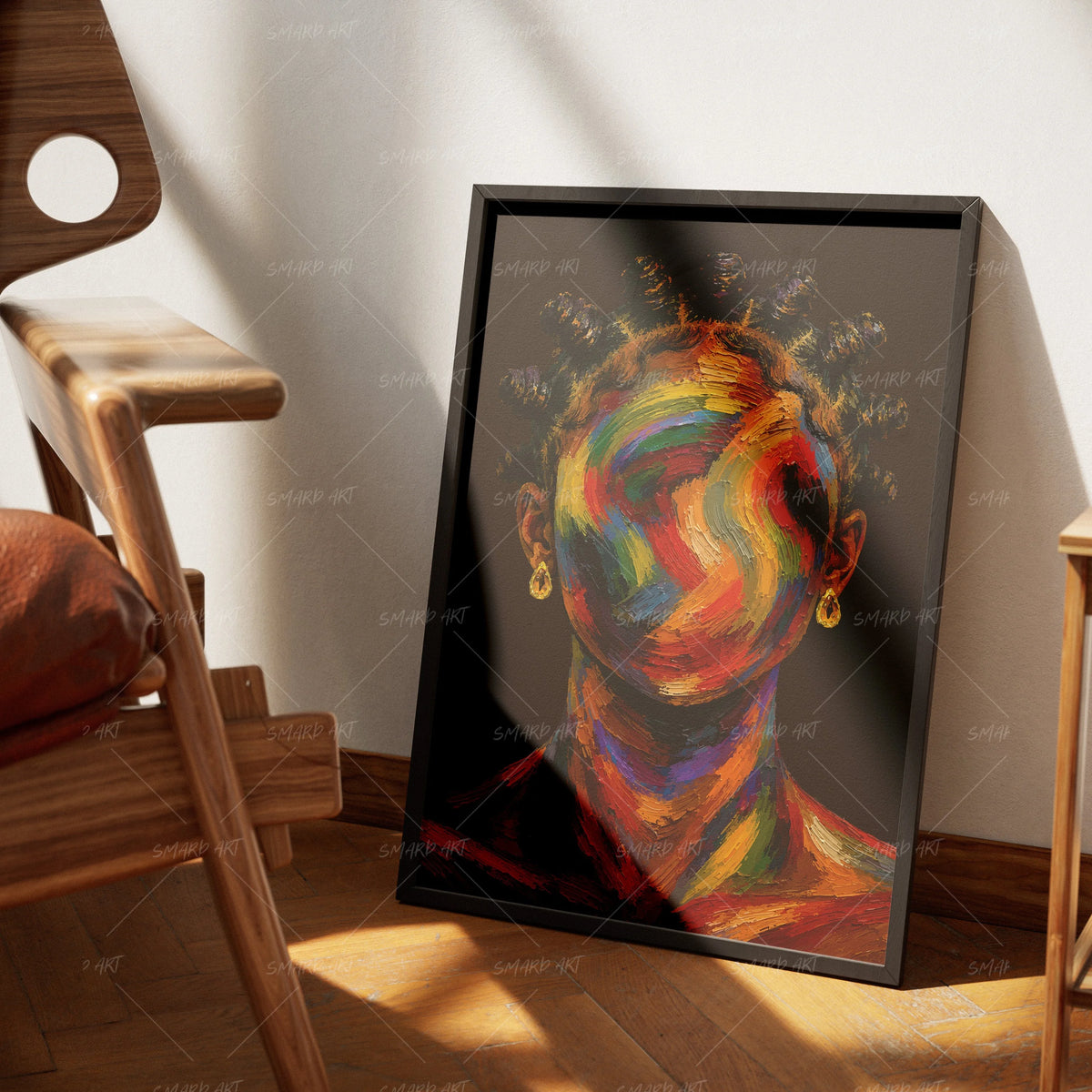 She's Art-wall art print featuring decorative artistic design suitable for living rooms, offices, and schools by SmardArt. Elevate your space with Black wall art that speaks to culture, identity, and creativity. At Smard, we celebrate artistry made with melanin, bringing powerful and inspiring designs to life.