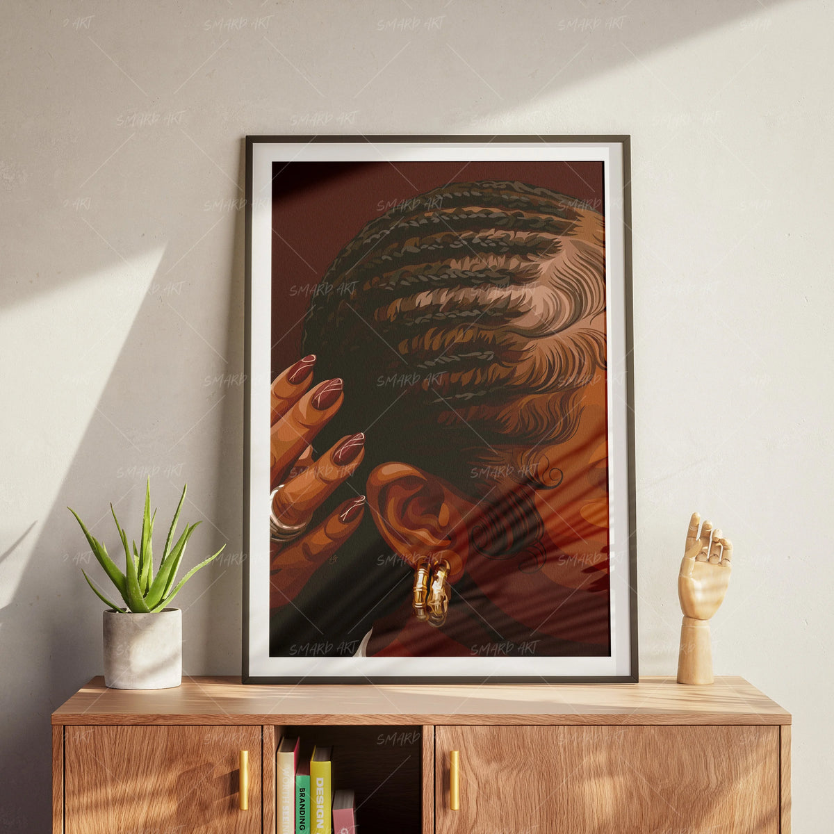 Slick Edges-wall art print featuring decorative artistic design suitable for living rooms, offices, and schools by SmardArt. Elevate your space with Black wall art that speaks to culture, identity, and creativity. At Smard, we celebrate artistry made with melanin, bringing powerful and inspiring designs to life.