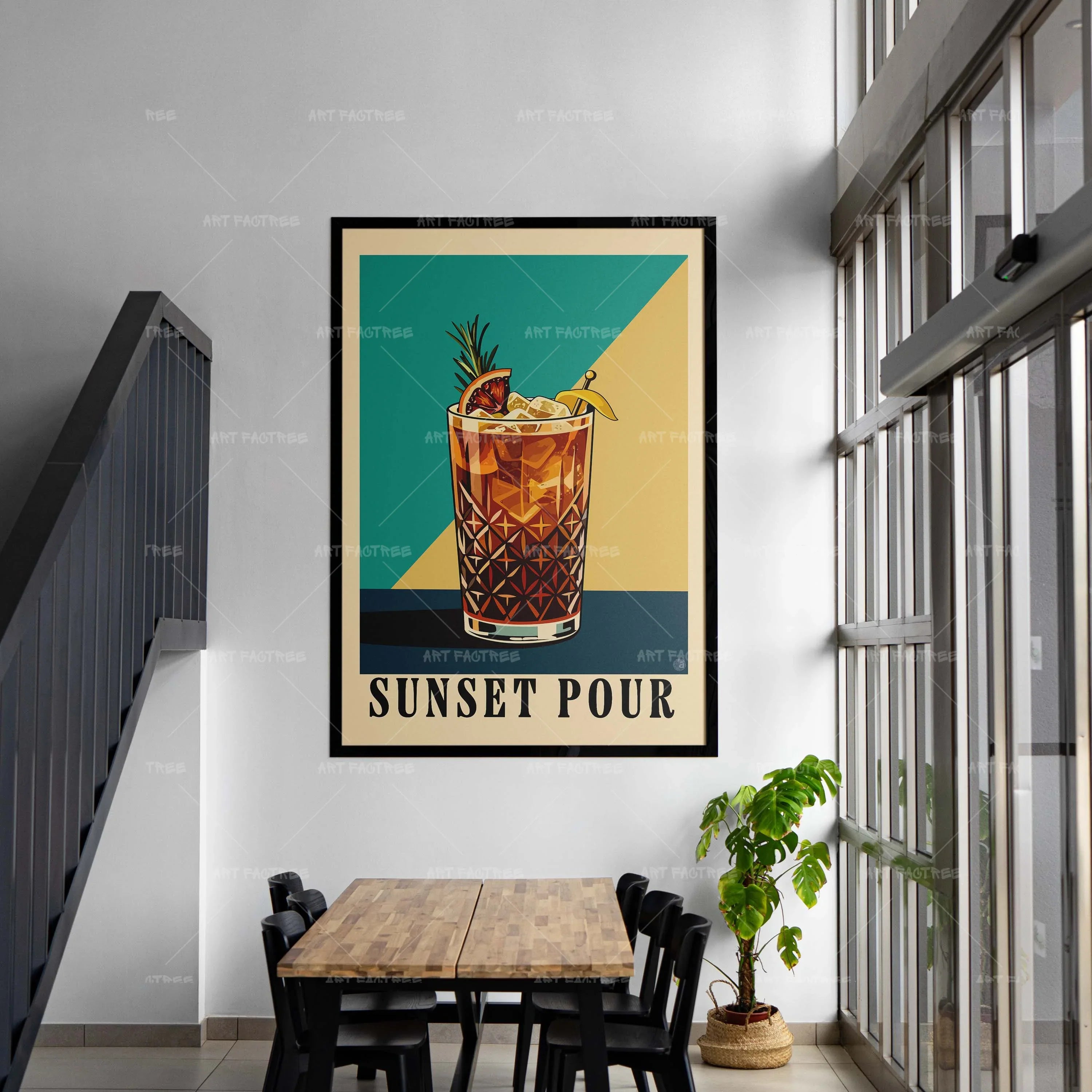 Sunset Pour (Smard X Anaya)-wall art print featuring decorative artistic design suitable for living rooms, offices, and schools by SmardArt. Elevate your space with Black wall art that speaks to culture, identity, and creativity. At Smard, we celebrate artistry made with melanin, bringing powerful and inspiring designs to life.