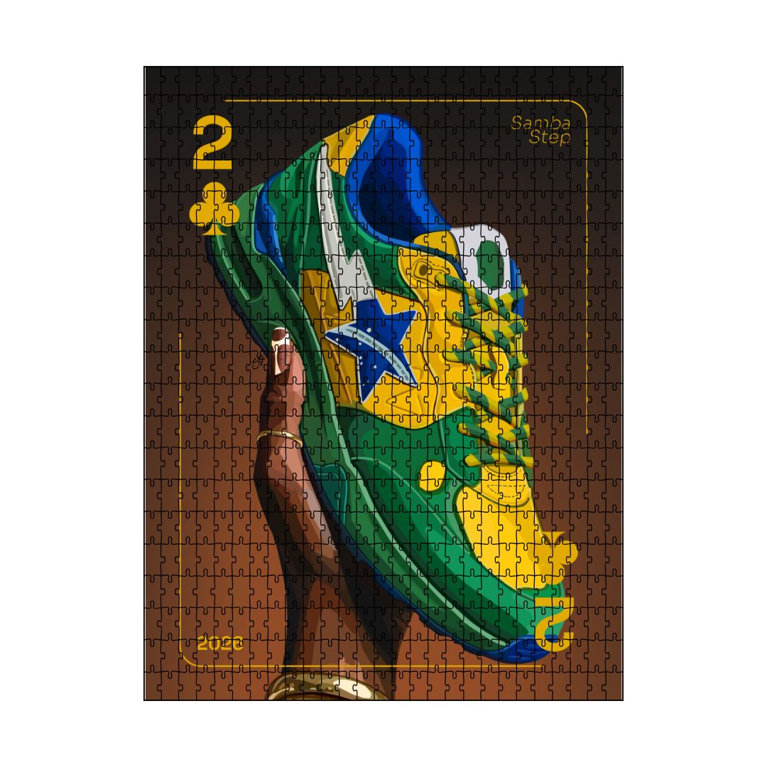 Samba Step Puzzle-wall art print featuring decorative artistic design suitable for living rooms, offices, and schools by SmardArt. Elevate your space with Black wall art that speaks to culture, identity, and creativity. At Smard, we celebrate artistry made with melanin, bringing powerful and inspiring designs to life.
