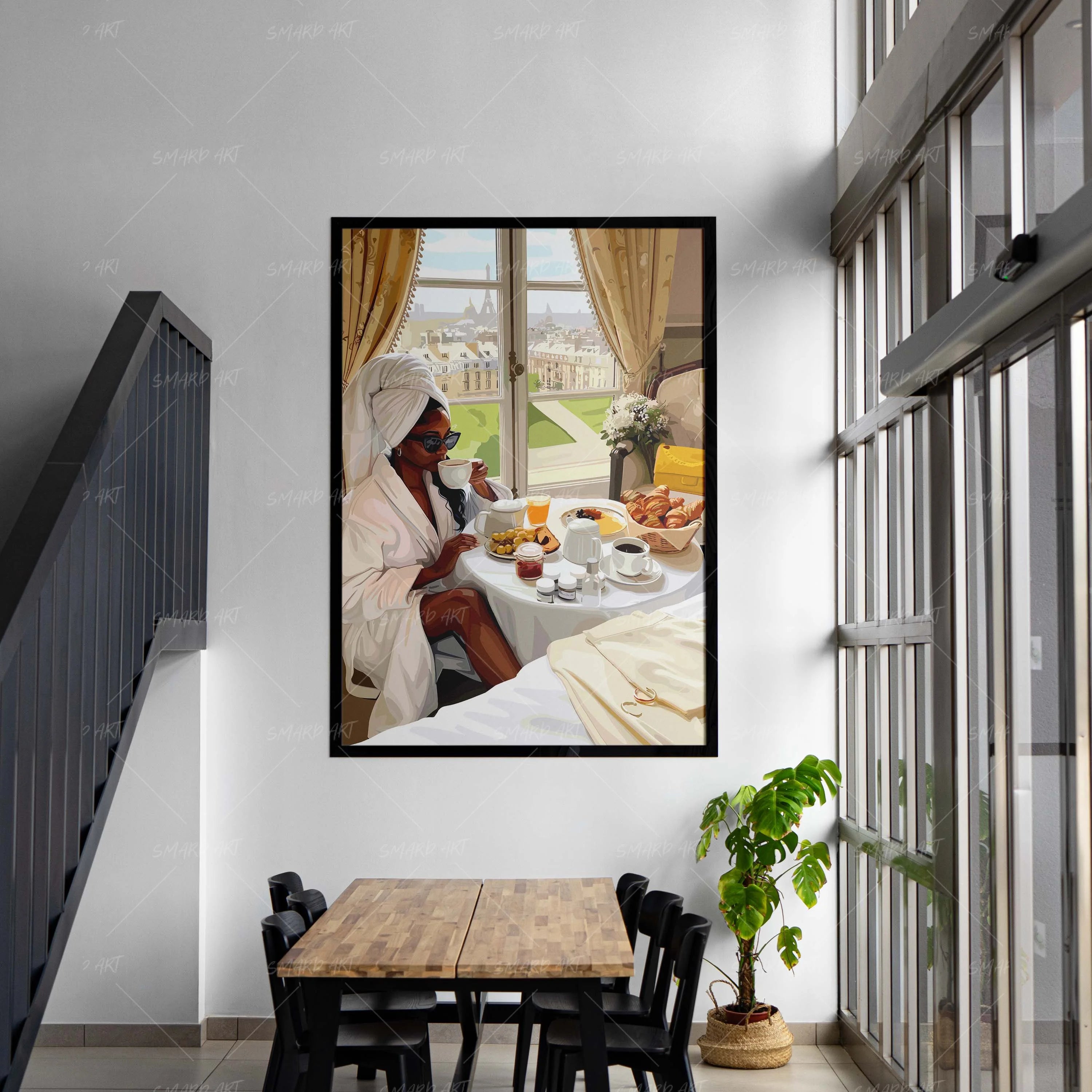 She Chose Ease-wall art print featuring decorative artistic design suitable for living rooms, offices, and schools by SmardArt. Elevate your space with Black wall art that speaks to culture, identity, and creativity. At Smard, we celebrate artistry made with melanin, bringing powerful and inspiring designs to life.