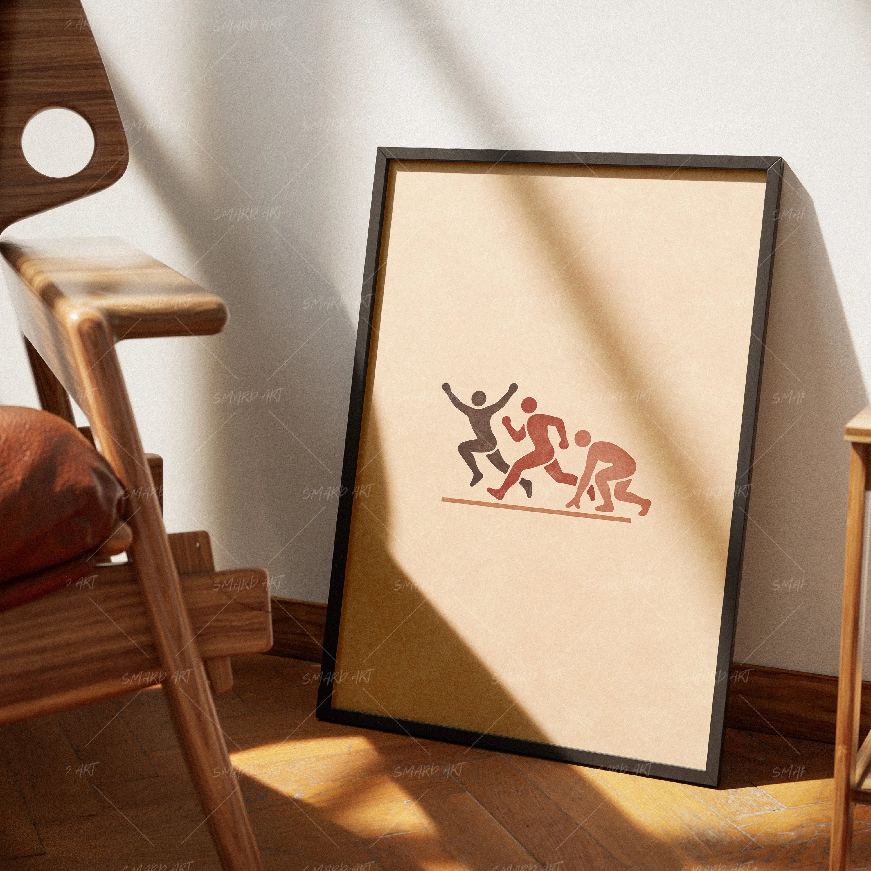 Sprint Story-wall art print featuring decorative artistic design suitable for living rooms, offices, and schools by SmardArt. Elevate your space with Black wall art that speaks to culture, identity, and creativity. At Smard, we celebrate artistry made with melanin, bringing powerful and inspiring designs to life.