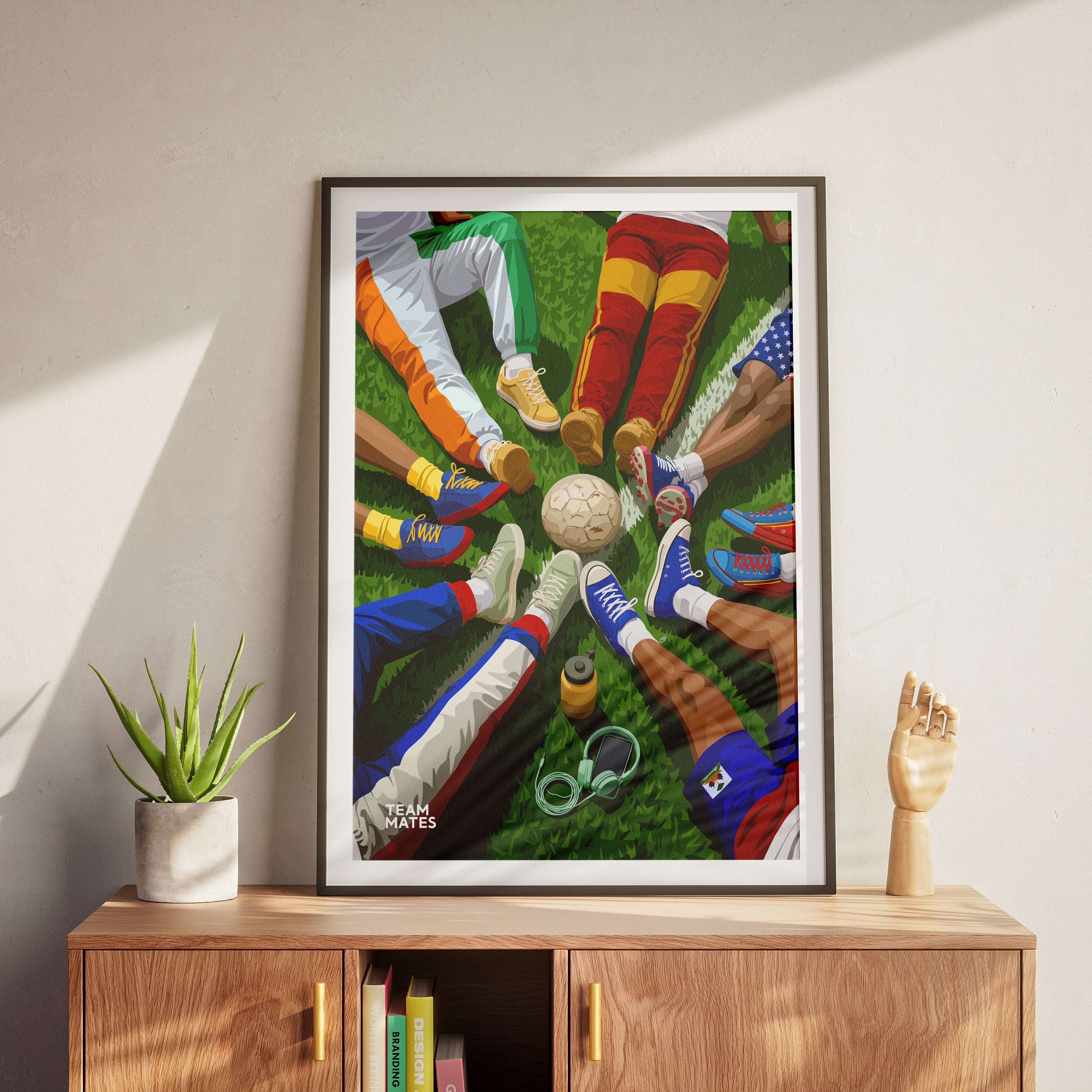 Team Mates-wall art print featuring decorative artistic design suitable for living rooms, offices, and schools by SmardArt. Elevate your space with Black wall art that speaks to culture, identity, and creativity. At Smard, we celebrate artistry made with melanin, bringing powerful and inspiring designs to life.