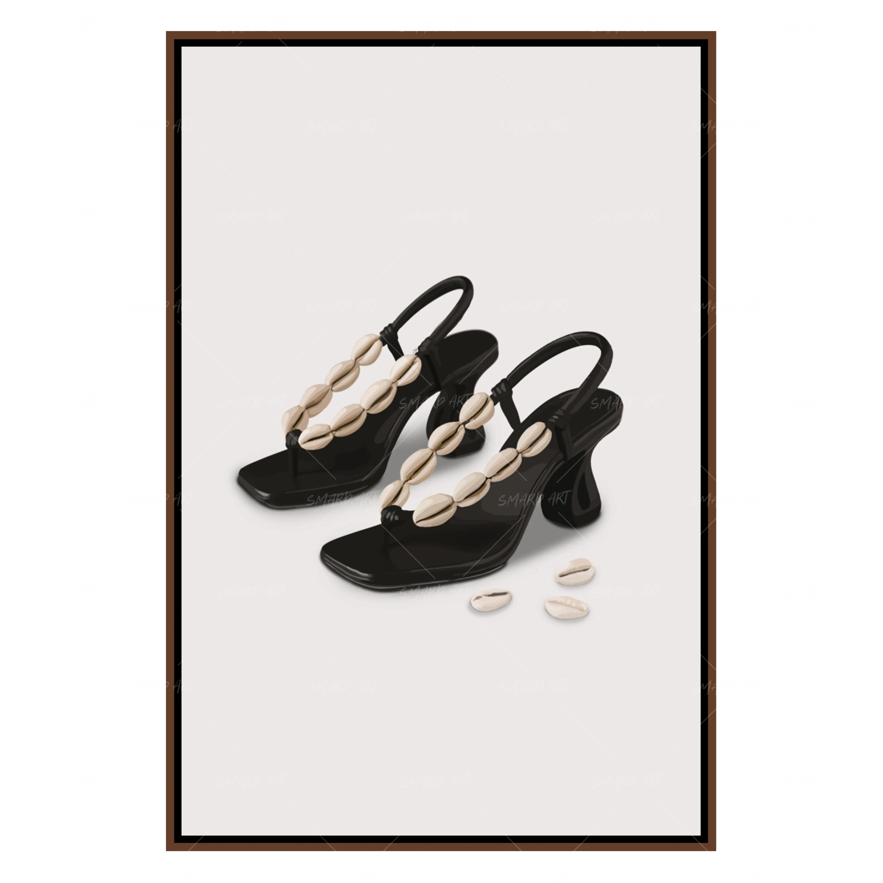 The Cowrie Code-wall art print featuring decorative artistic design suitable for living rooms, offices, and schools by SmardArt. Elevate your space with Black wall art that speaks to culture, identity, and creativity. At Smard, we celebrate artistry made with melanin, bringing powerful and inspiring designs to life.