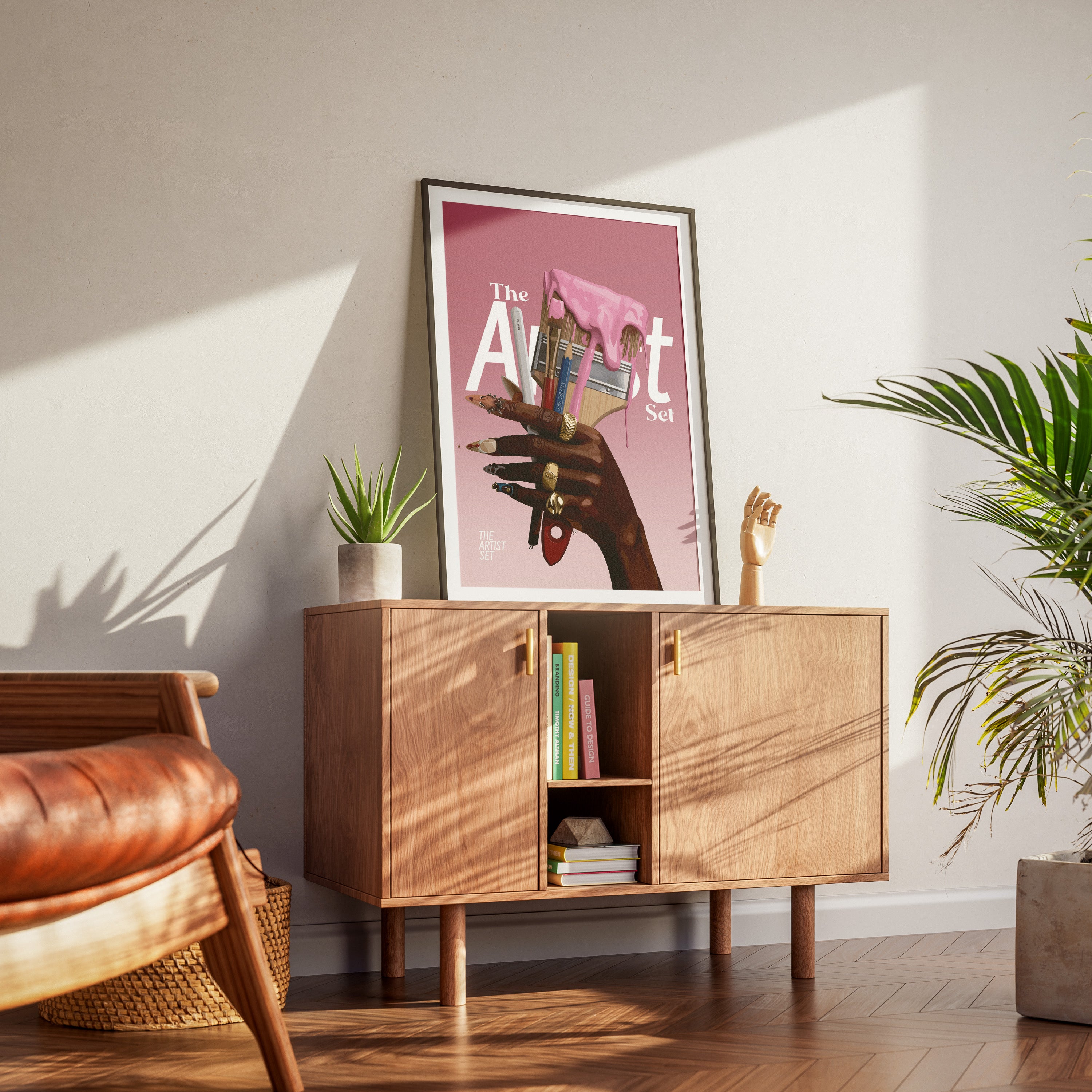 The Artiiist Set-wall art print featuring decorative artistic design suitable for living rooms, offices, and schools by SmardArt. Elevate your space with Black wall art that speaks to culture, identity, and creativity. At Smard, we celebrate artistry made with melanin, bringing powerful and inspiring designs to life.