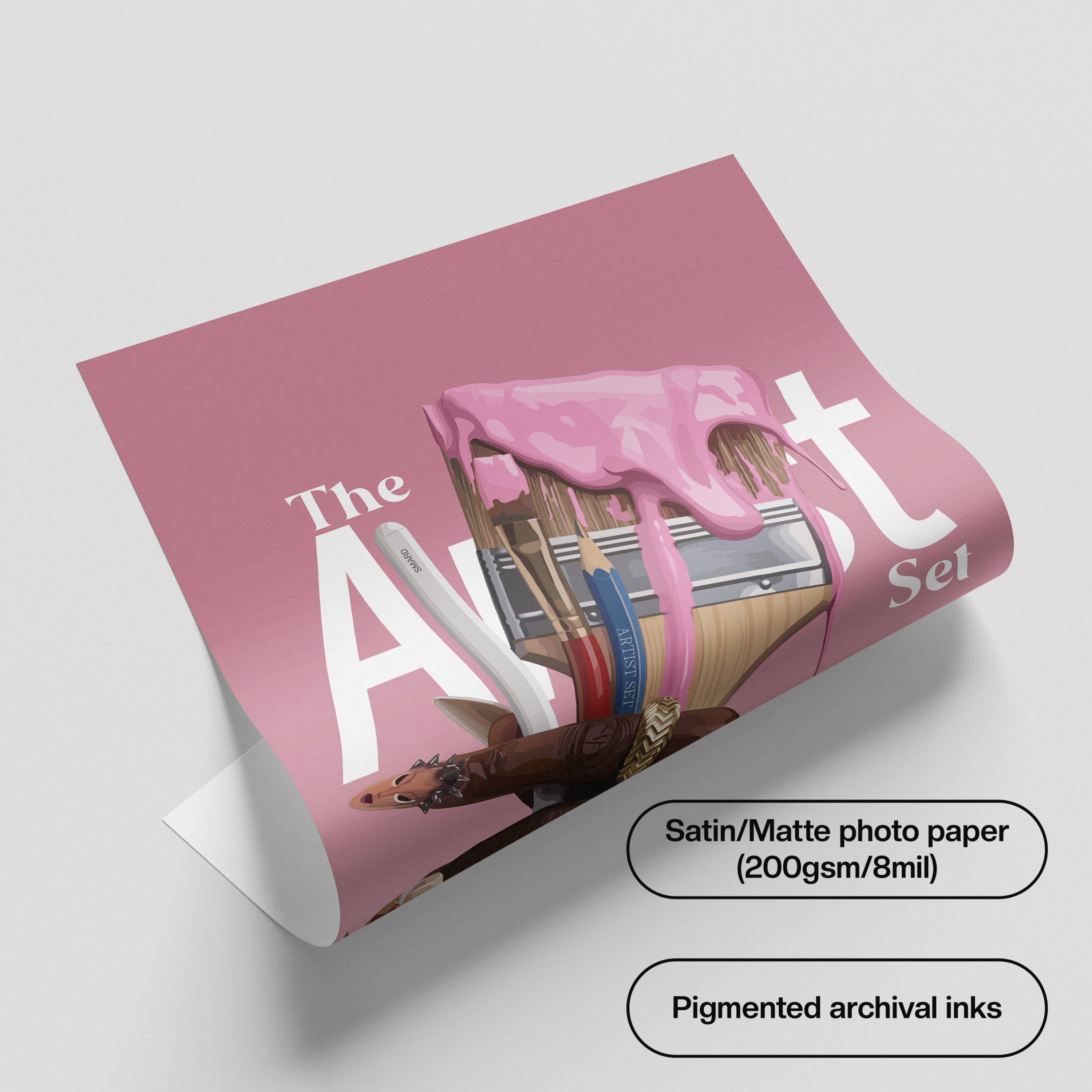 The Artiiist Set-wall art print featuring decorative artistic design suitable for living rooms, offices, and schools by SmardArt. Elevate your space with Black wall art that speaks to culture, identity, and creativity. At Smard, we celebrate artistry made with melanin, bringing powerful and inspiring designs to life.