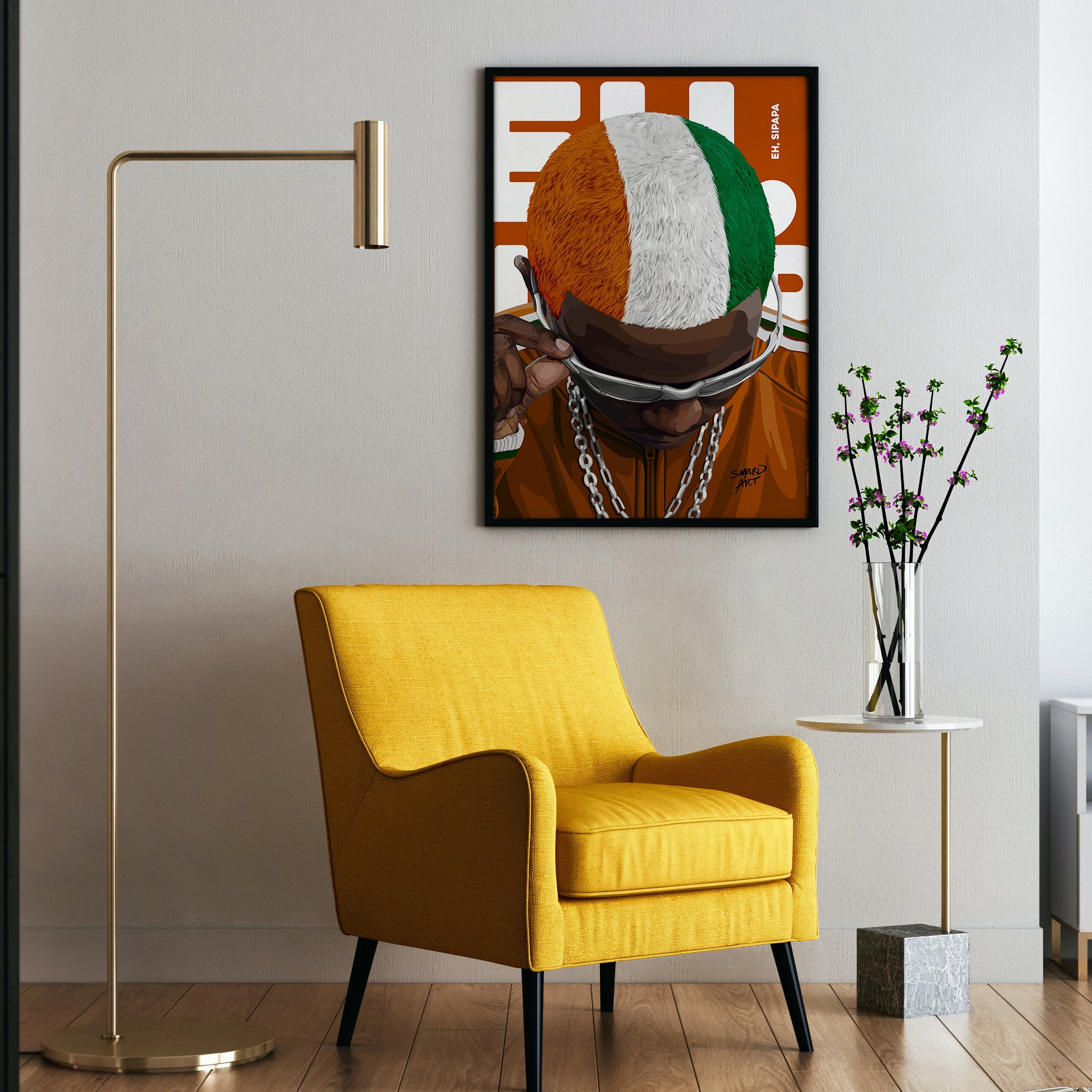 The Elephants-wall art print featuring decorative artistic design suitable for living rooms, offices, and schools by SmardArt. Elevate your space with Black wall art that speaks to culture, identity, and creativity. At Smard, we celebrate artistry made with melanin, bringing powerful and inspiring designs to life.