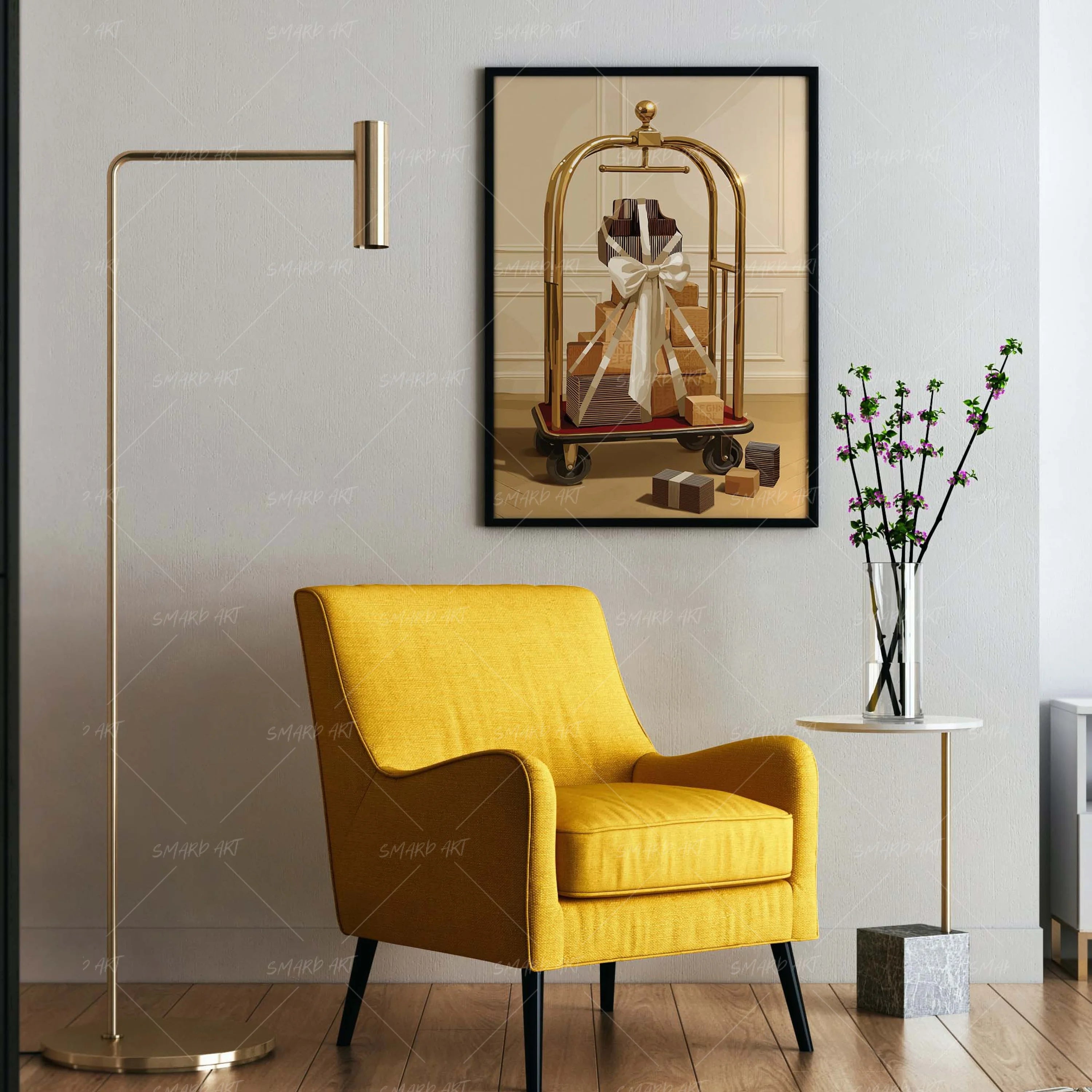 The Gift Cart-wall art print featuring decorative artistic design suitable for living rooms, offices, and schools by SmardArt. Elevate your space with Black wall art that speaks to culture, identity, and creativity. At Smard, we celebrate artistry made with melanin, bringing powerful and inspiring designs to life.