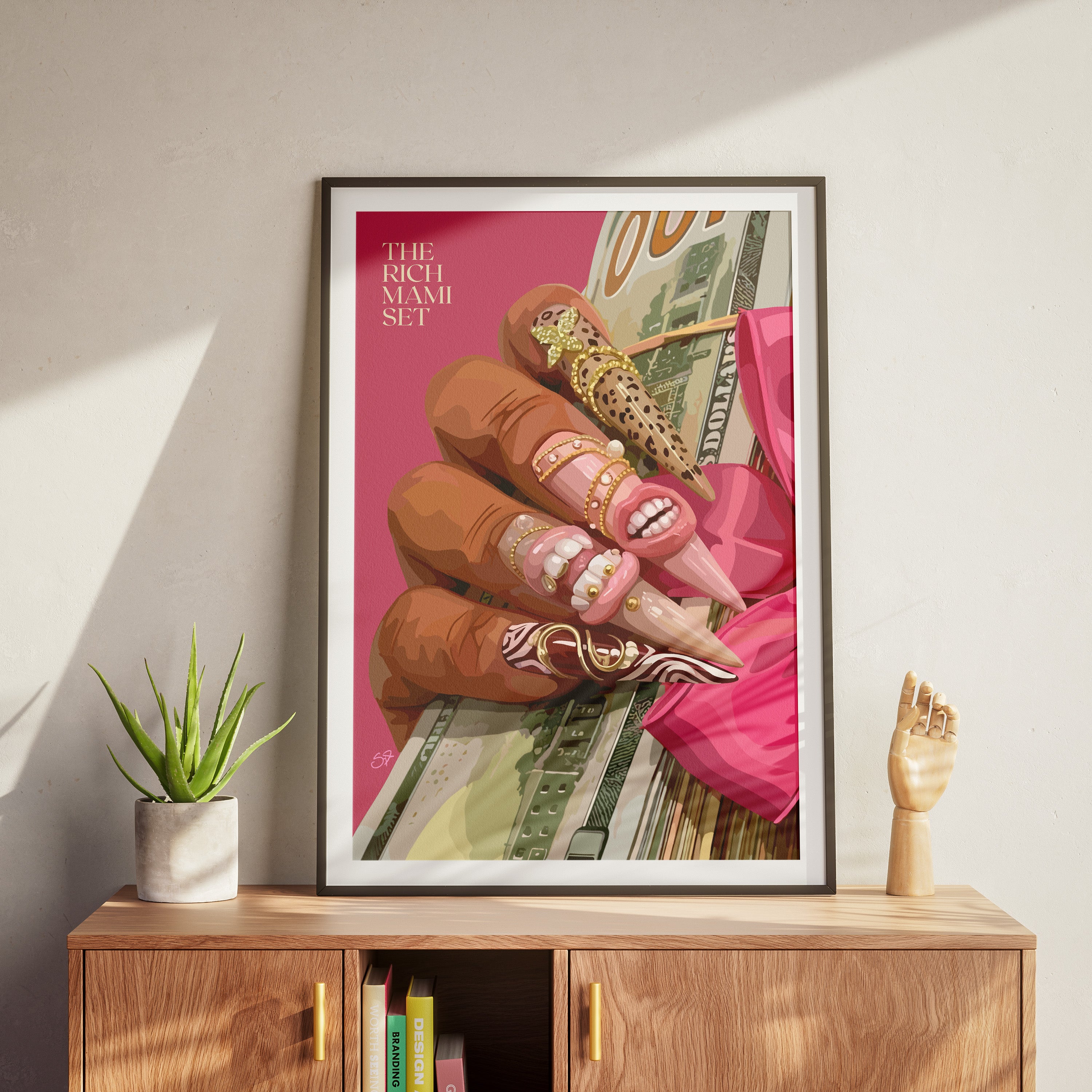 The Rich Mami Set-wall art print featuring decorative artistic design suitable for living rooms, offices, and schools by SmardArt. Elevate your space with Black wall art that speaks to culture, identity, and creativity. At Smard, we celebrate artistry made with melanin, bringing powerful and inspiring designs to life.