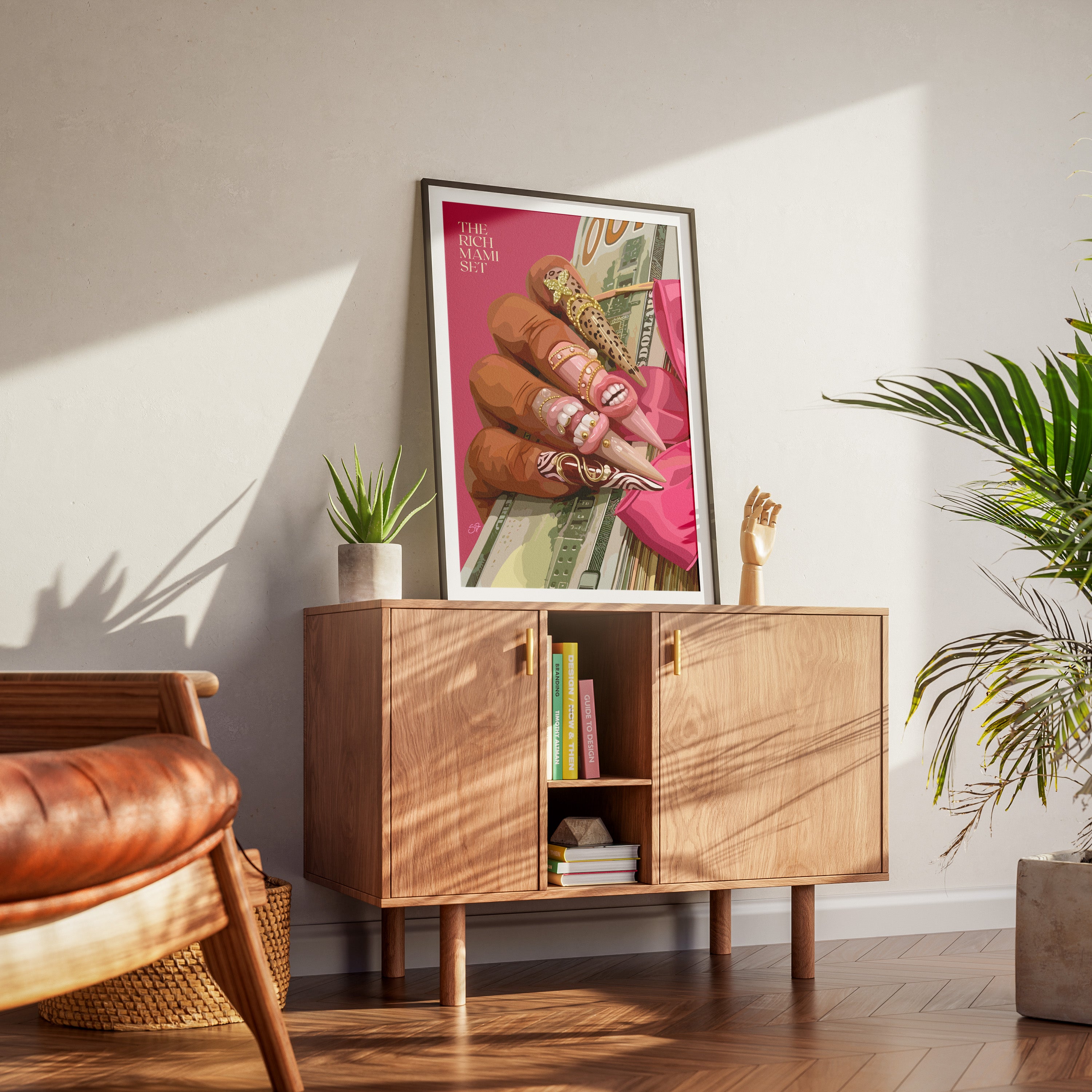 The Rich Mami Set-wall art print featuring decorative artistic design suitable for living rooms, offices, and schools by SmardArt. Elevate your space with Black wall art that speaks to culture, identity, and creativity. At Smard, we celebrate artistry made with melanin, bringing powerful and inspiring designs to life.