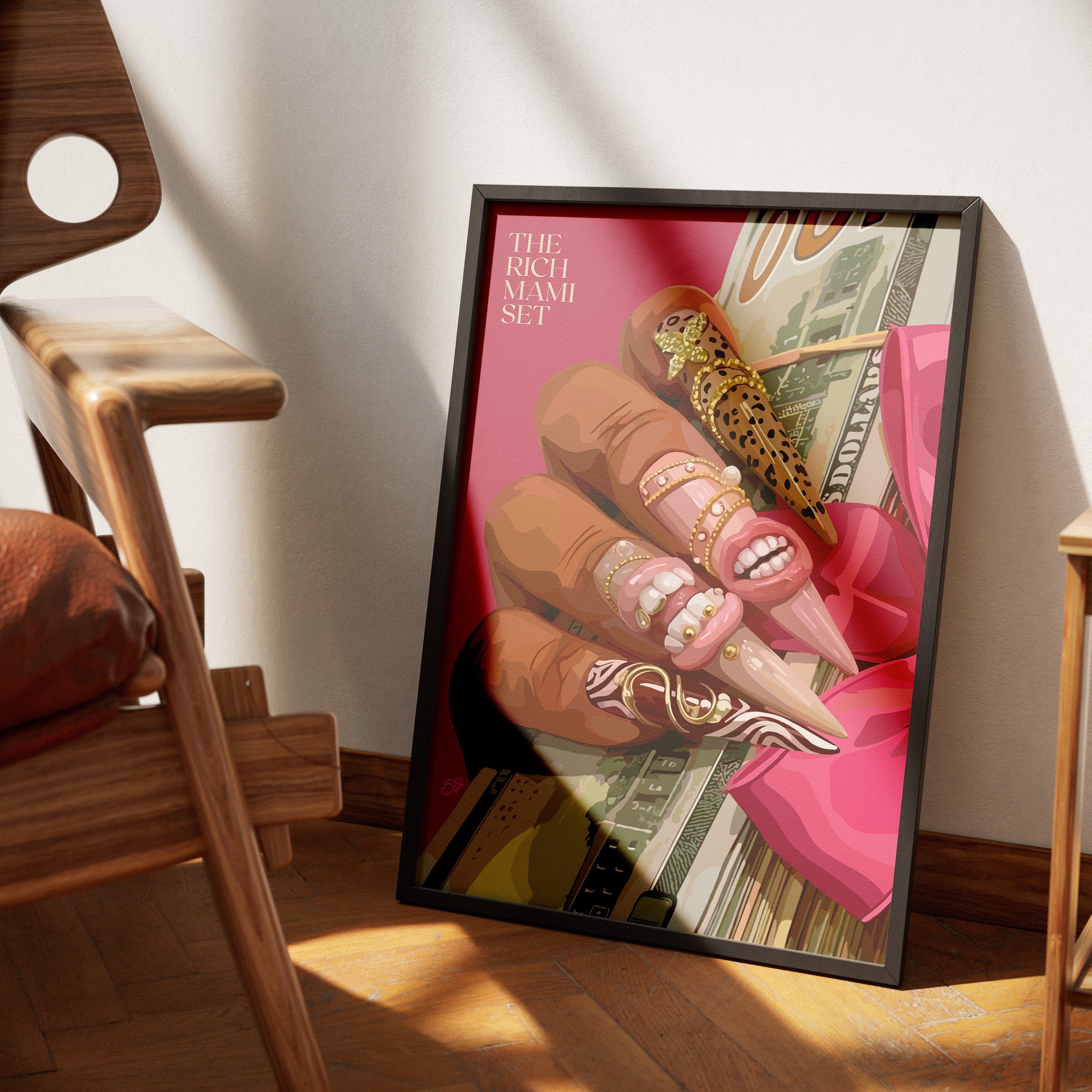 The Rich Mami Set-wall art print featuring decorative artistic design suitable for living rooms, offices, and schools by SmardArt. Elevate your space with Black wall art that speaks to culture, identity, and creativity. At Smard, we celebrate artistry made with melanin, bringing powerful and inspiring designs to life.
