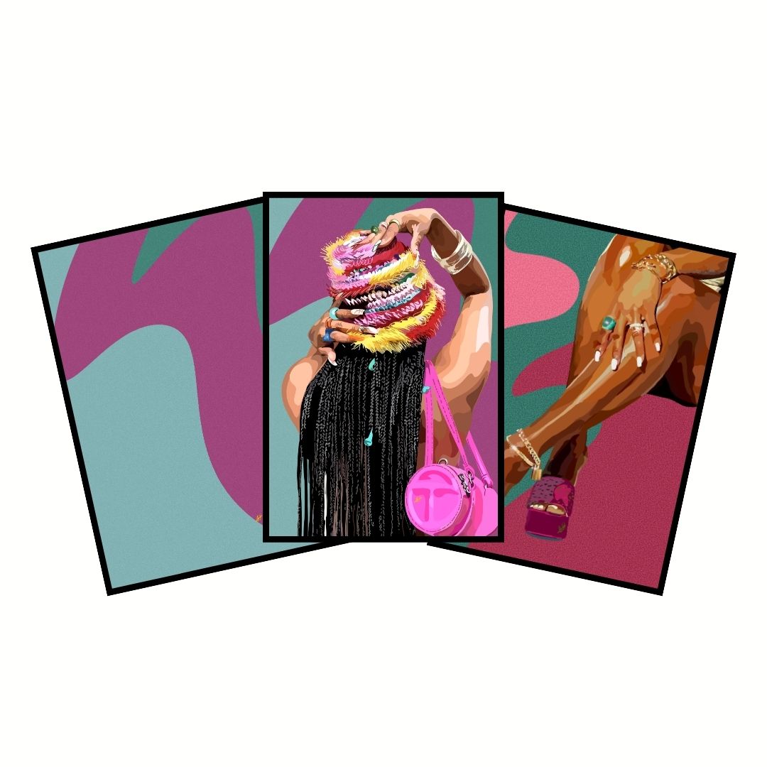 Art Print Bundle : Vague + It Girl + Legs & Pink Touch