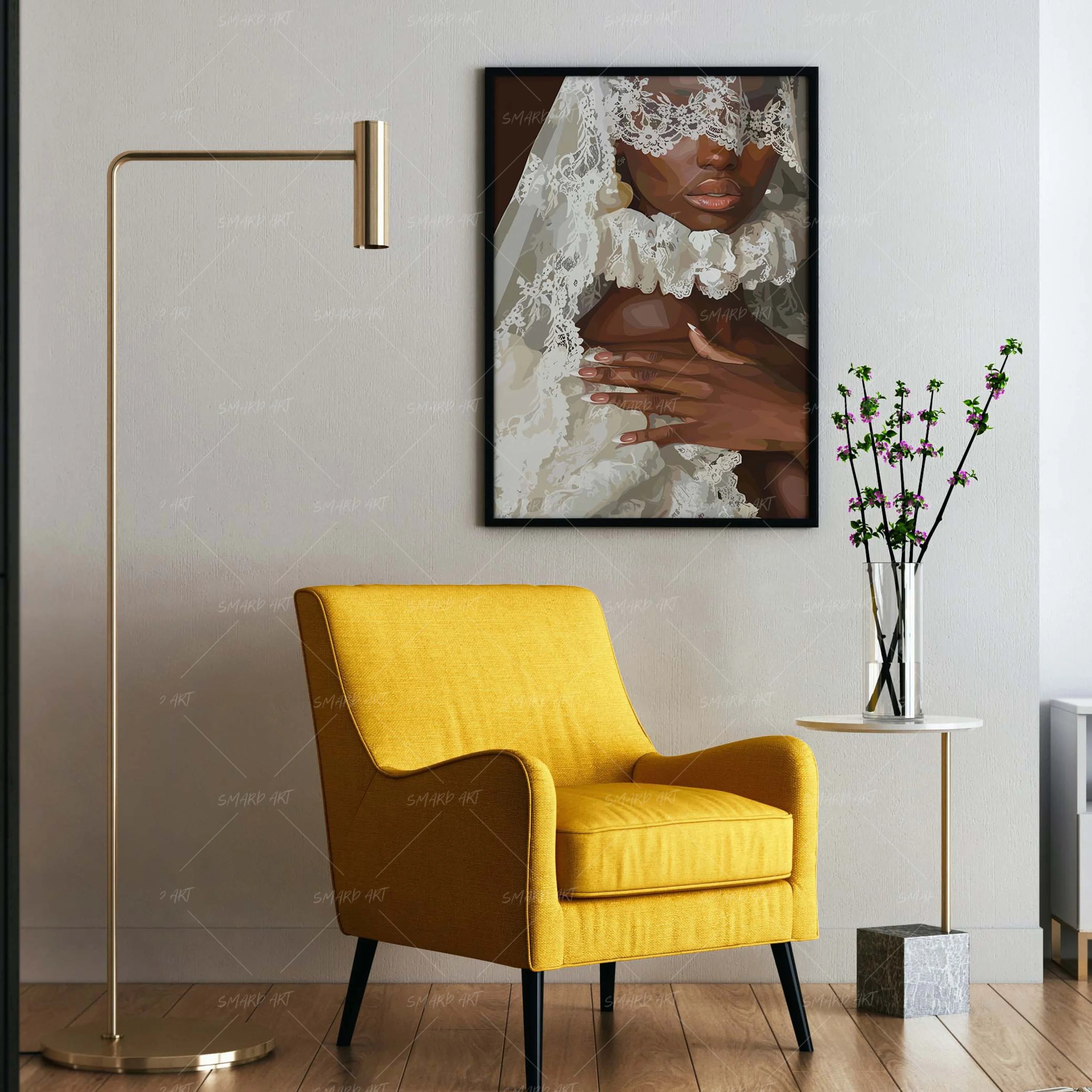 White on White-wall art print featuring decorative artistic design suitable for living rooms, offices, and schools by SmardArt