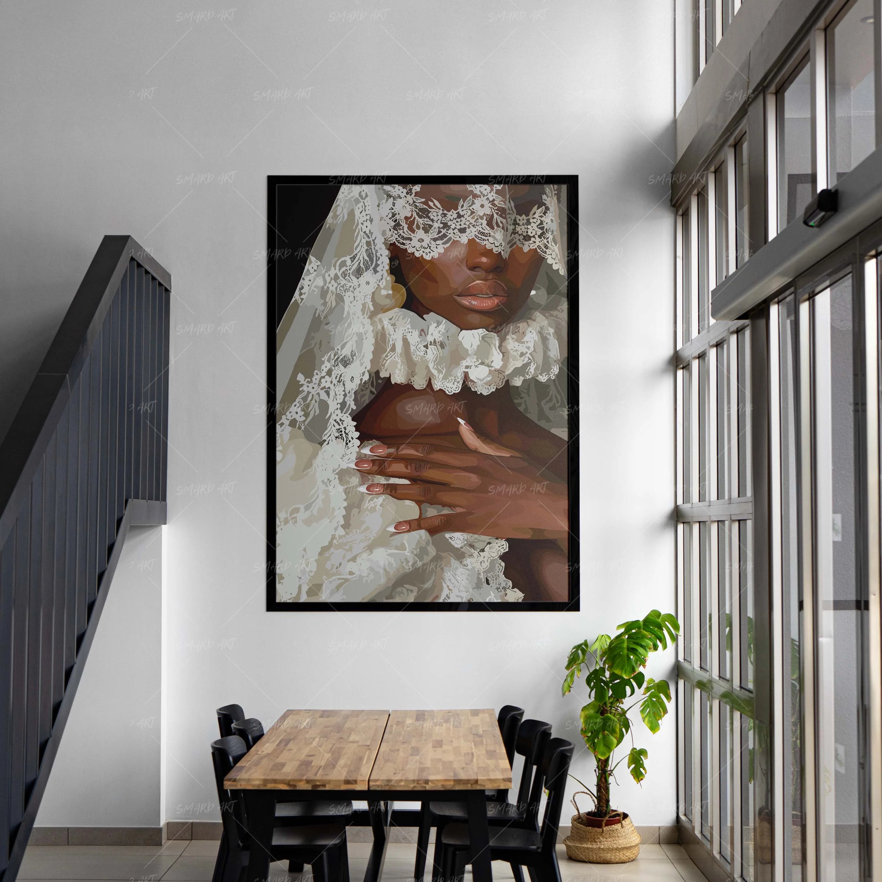 White on White-wall art print featuring decorative artistic design suitable for living rooms, offices, and schools by SmardArt