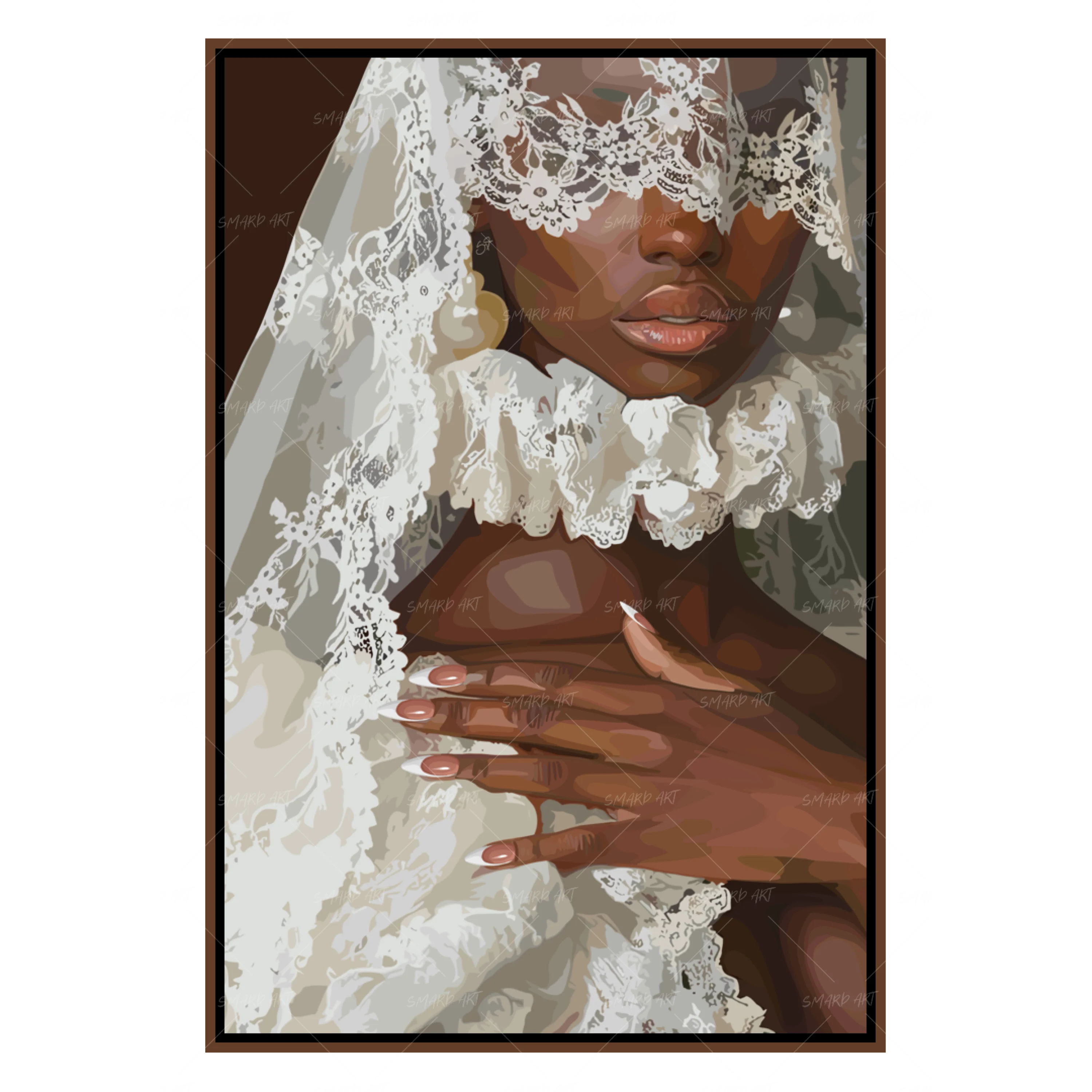 White on White-wall art print featuring decorative artistic design suitable for living rooms, offices, and schools by SmardArt