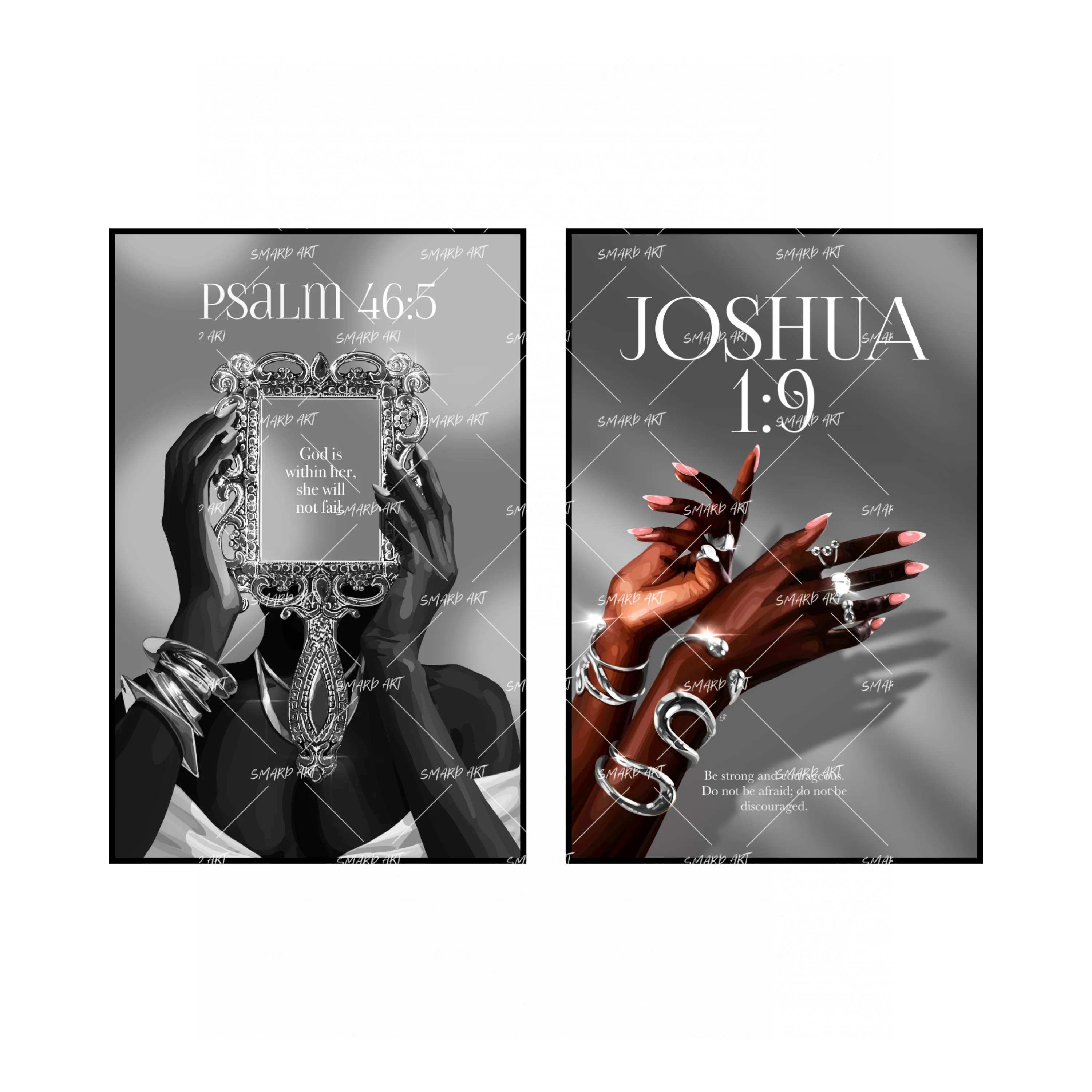 Art Print Bundle : Psalm 46:5 + Joshua 1:9
