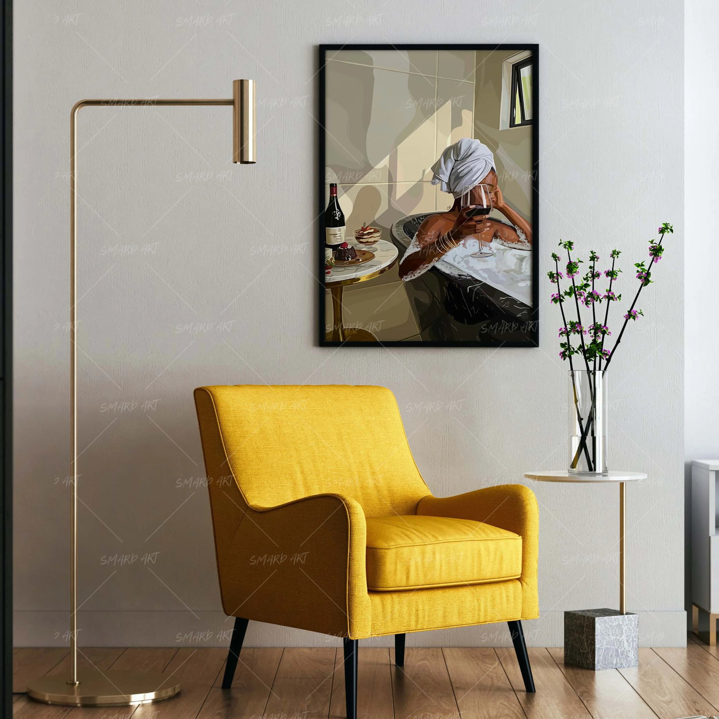 Luxury is Calm-wall art print featuring decorative artistic design suitable for living rooms, offices, and schools by SmardArt. Elevate your space with Black wall art that speaks to culture, identity, and creativity. At Smard, we celebrate artistry made with melanin, bringing powerful and inspiring designs to life.