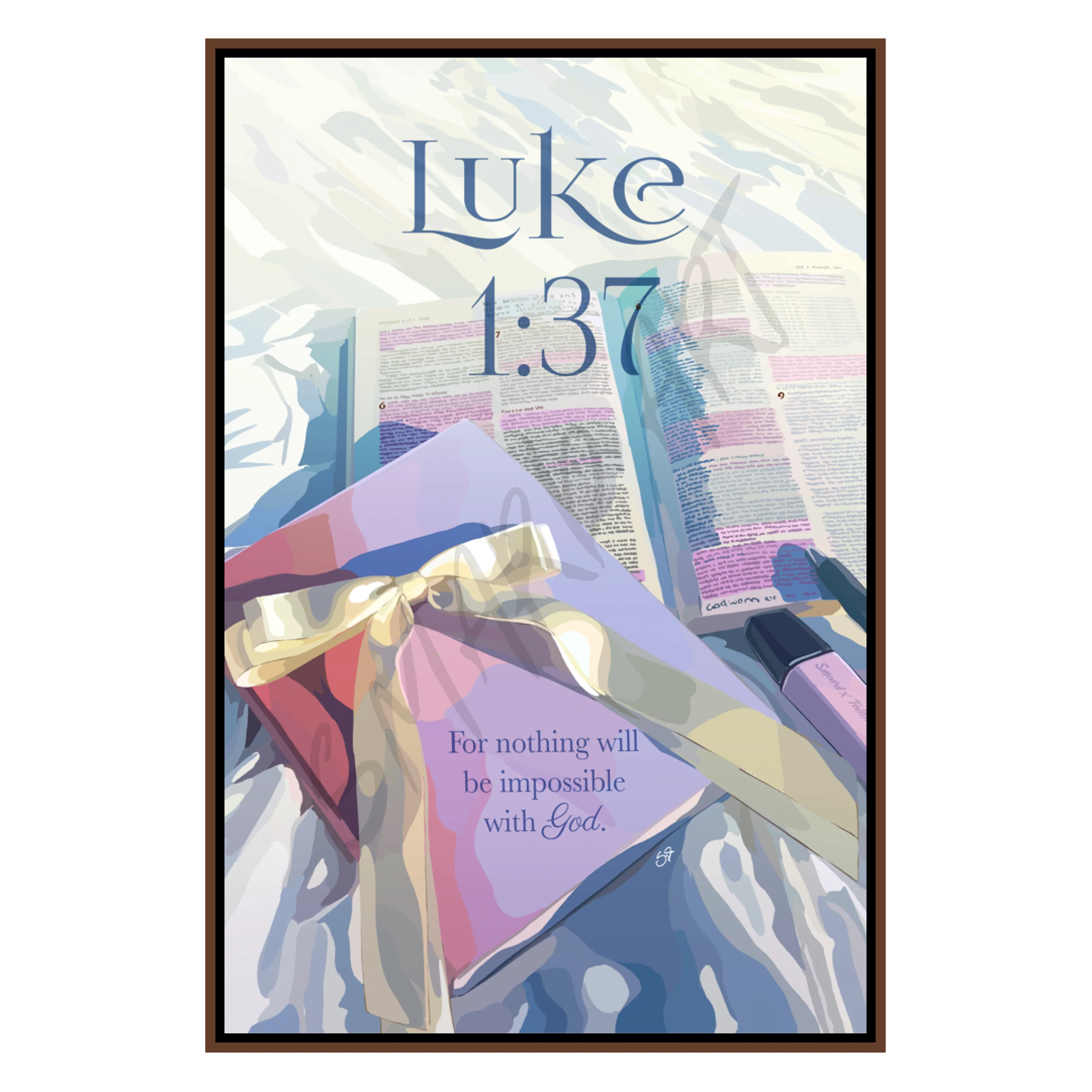 Luke 1:37 Blue