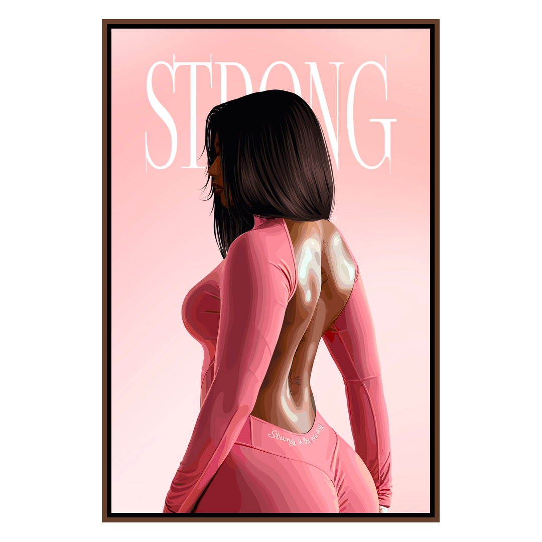 Strong Is The New Sexy-wall art print featuring decorative artistic design suitable for living rooms, offices, and schools by SmardArt. Elevate your space with Black wall art that speaks to culture, identity, and creativity. At Smard, we celebrate artistry made with melanin, bringing powerful and inspiring designs to life.