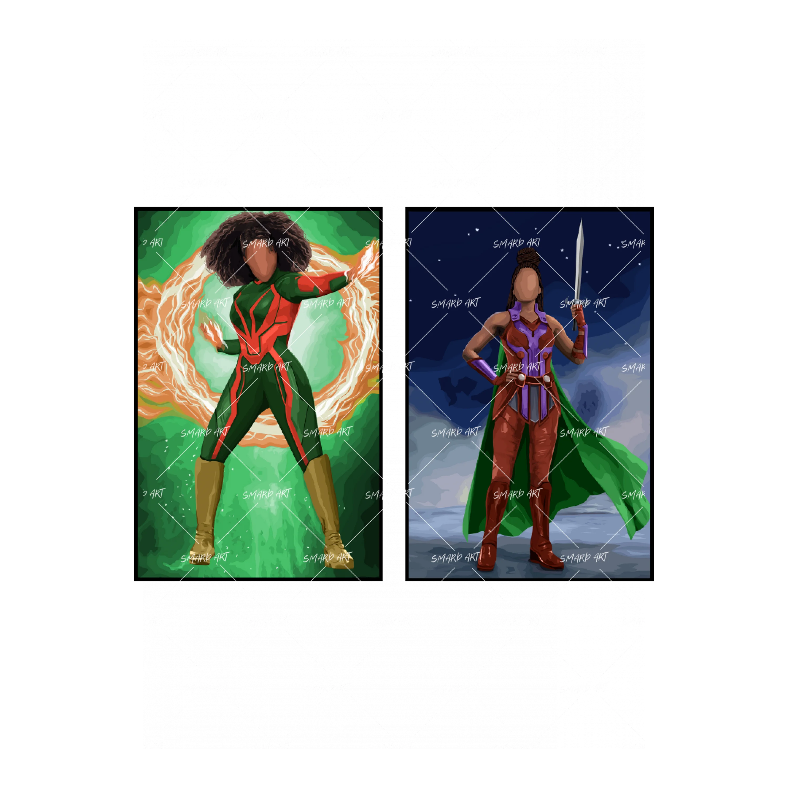 Art Print Bundle : Electra (Smard X Anaya) + The Galaxy Warrior (Smard X Anaya)