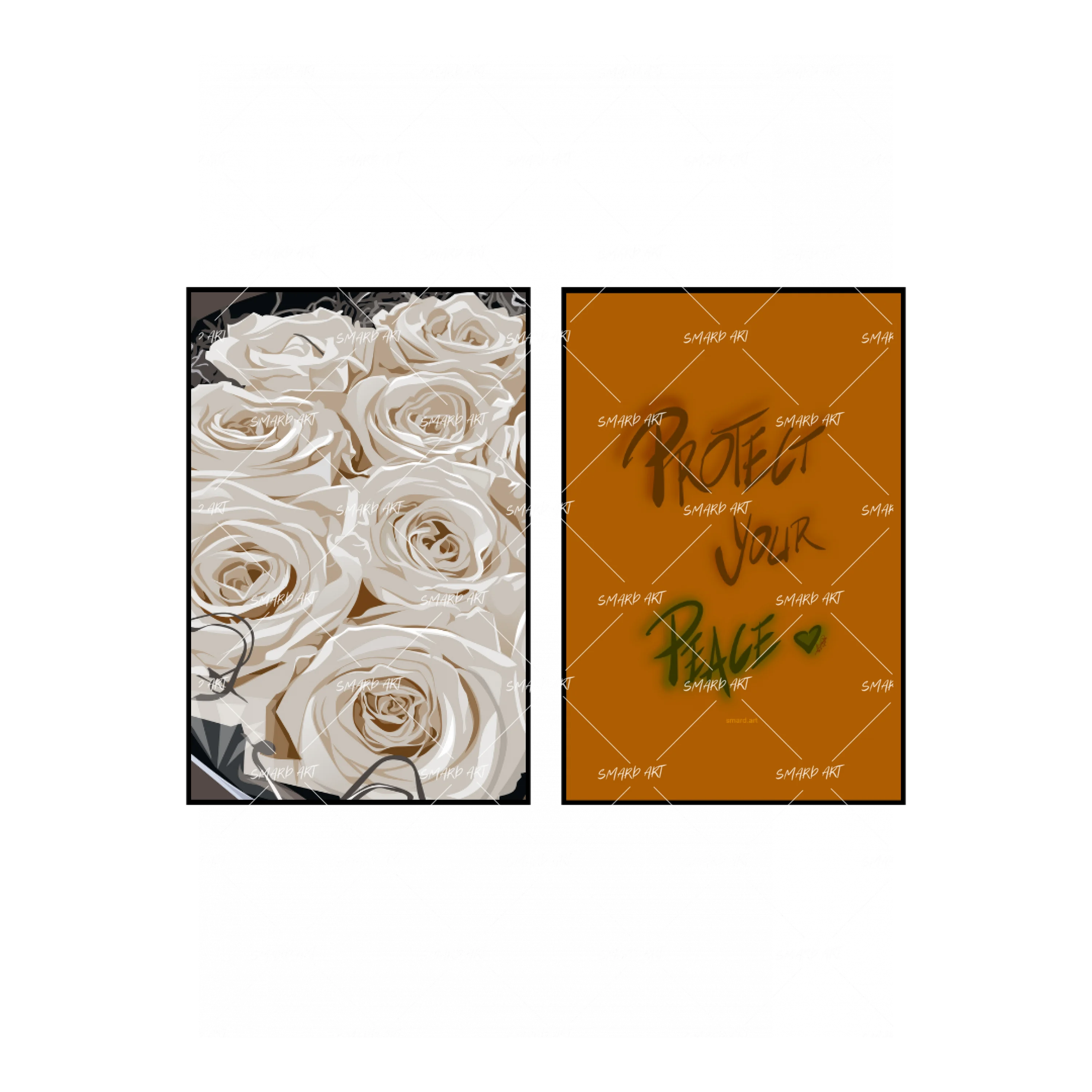 Art Print Bundle : White Roses + Protect Your Peace