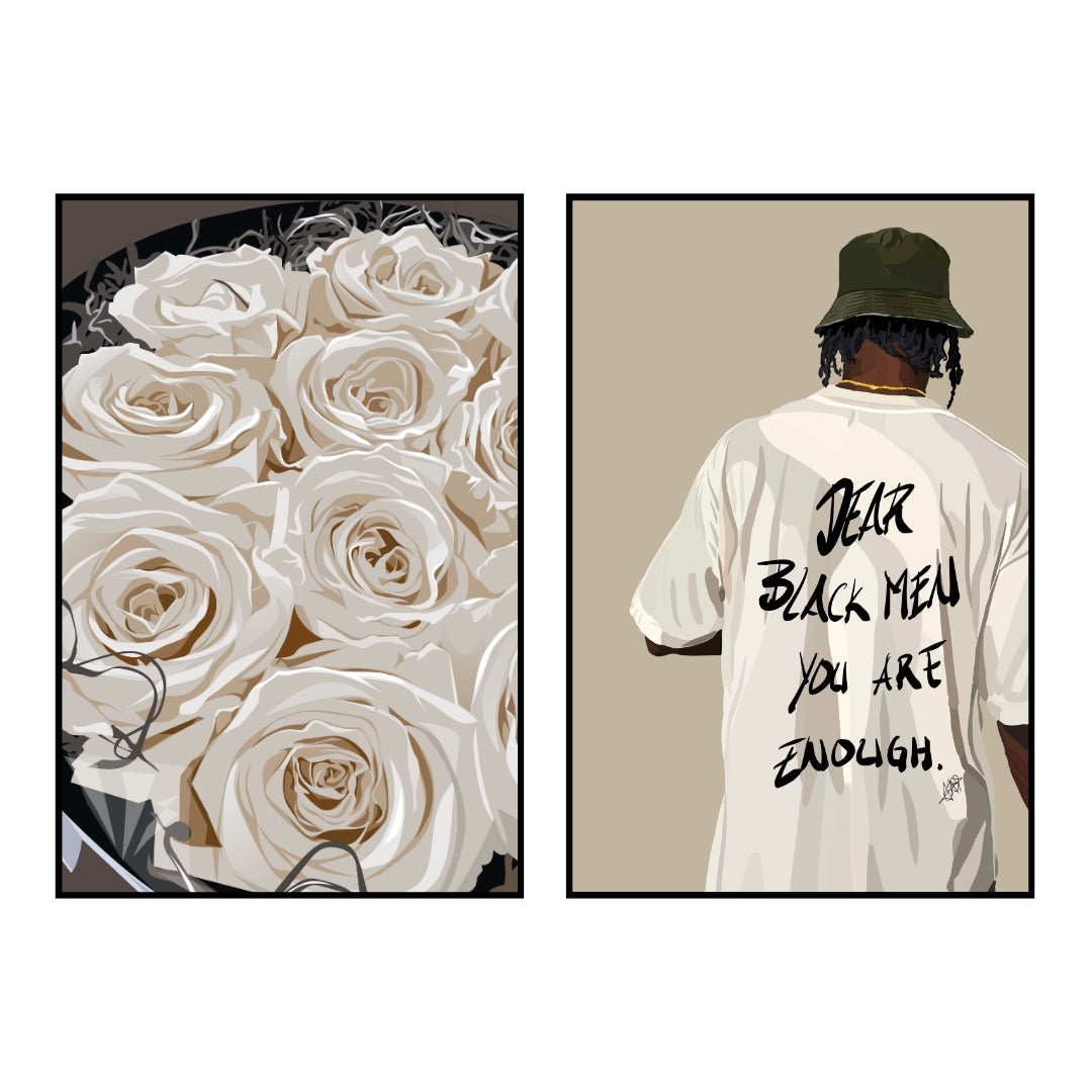 Art Print Bundle : White Roses + Dear Black Men