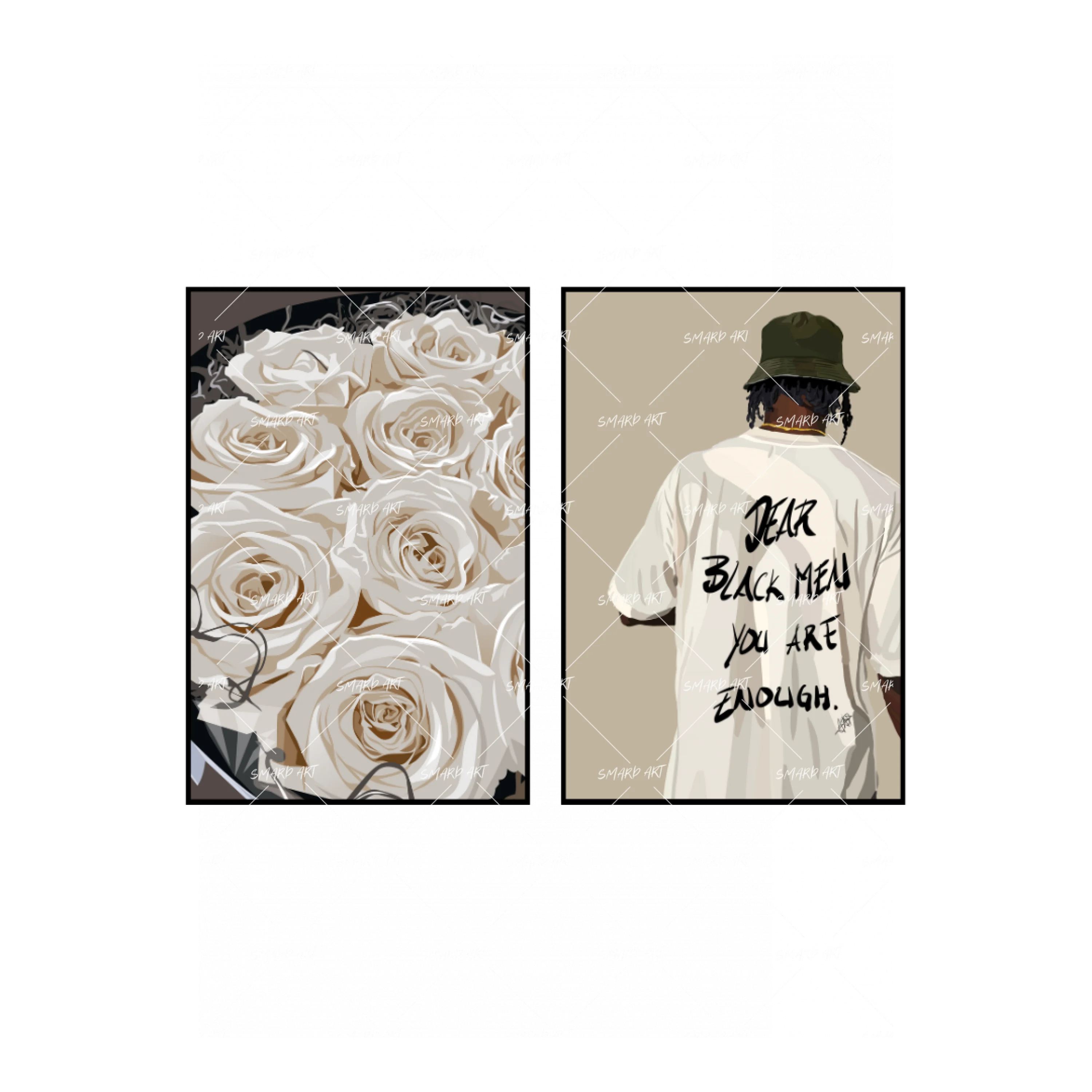 Art Print Bundle : White Roses + Dear Black Men