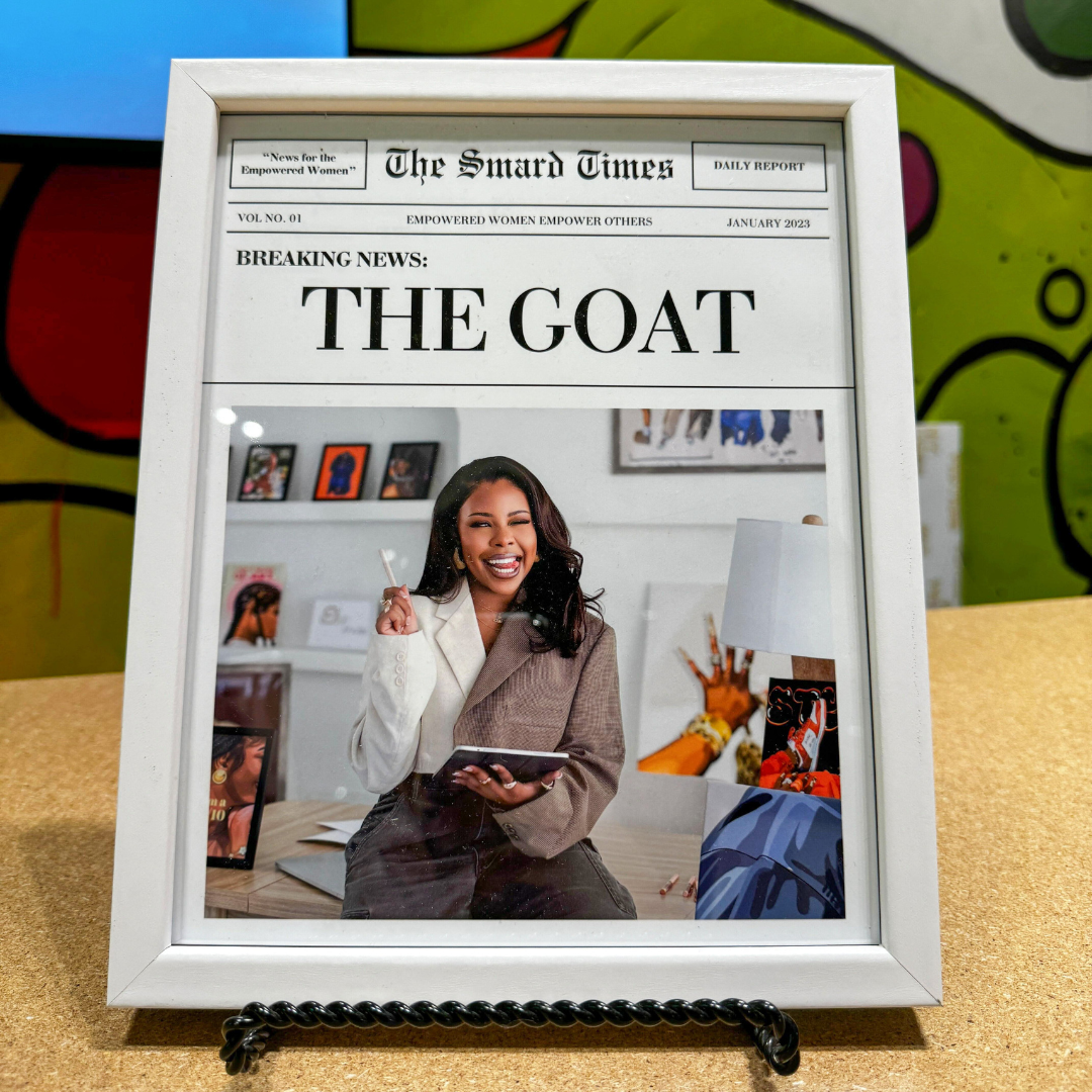 "THE GOAT" Custom Poster-wall art print featuring decorative artistic design suitable for living rooms, offices, and schools by SmardArt. Elevate your space with Black wall art that speaks to culture, identity, and creativity. At Smard, we celebrate artistry made with melanin, bringing powerful and inspiring designs to life.