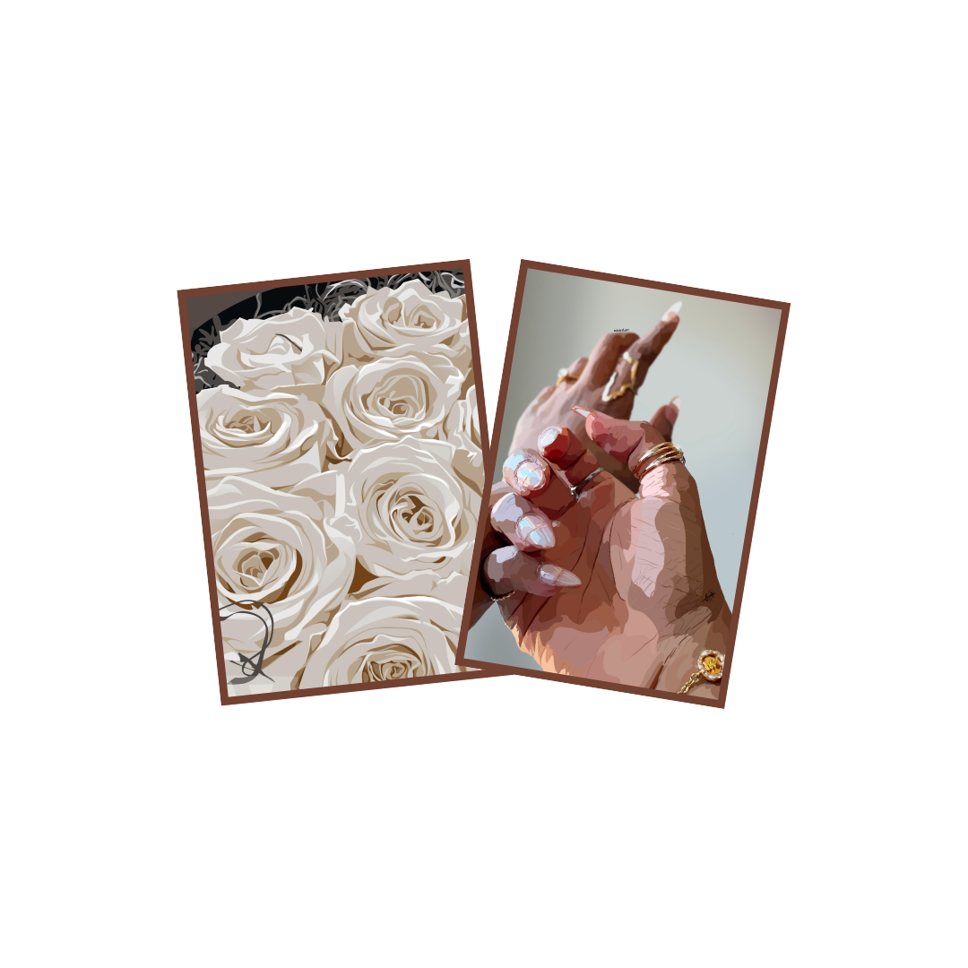 Art Print Bundle : White Roses + Simple Glam