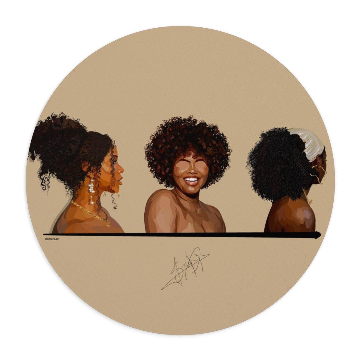 Pretty curls Mouse Pad-One size-Round-SmardArt-Wall Art