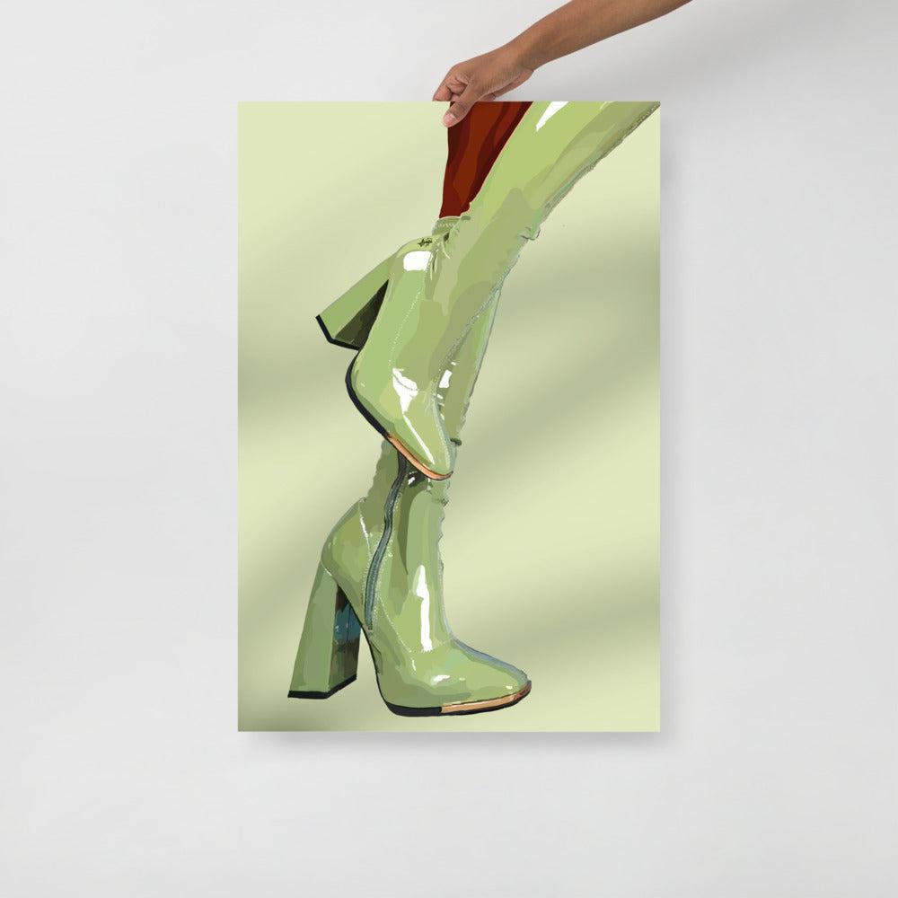 GREEN BOOTS-36×48-Print-SmardArt-Wall Art