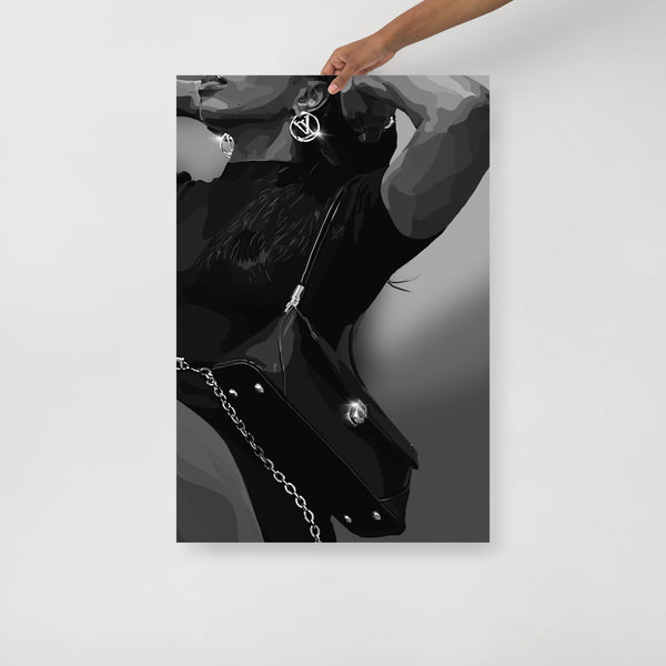 Glam black and white-18×24-Print-SmardArt-Wall Art