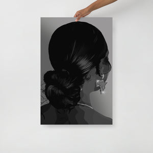 Low Bun Black and White-18×24-Print-SmardArt-Wall Art